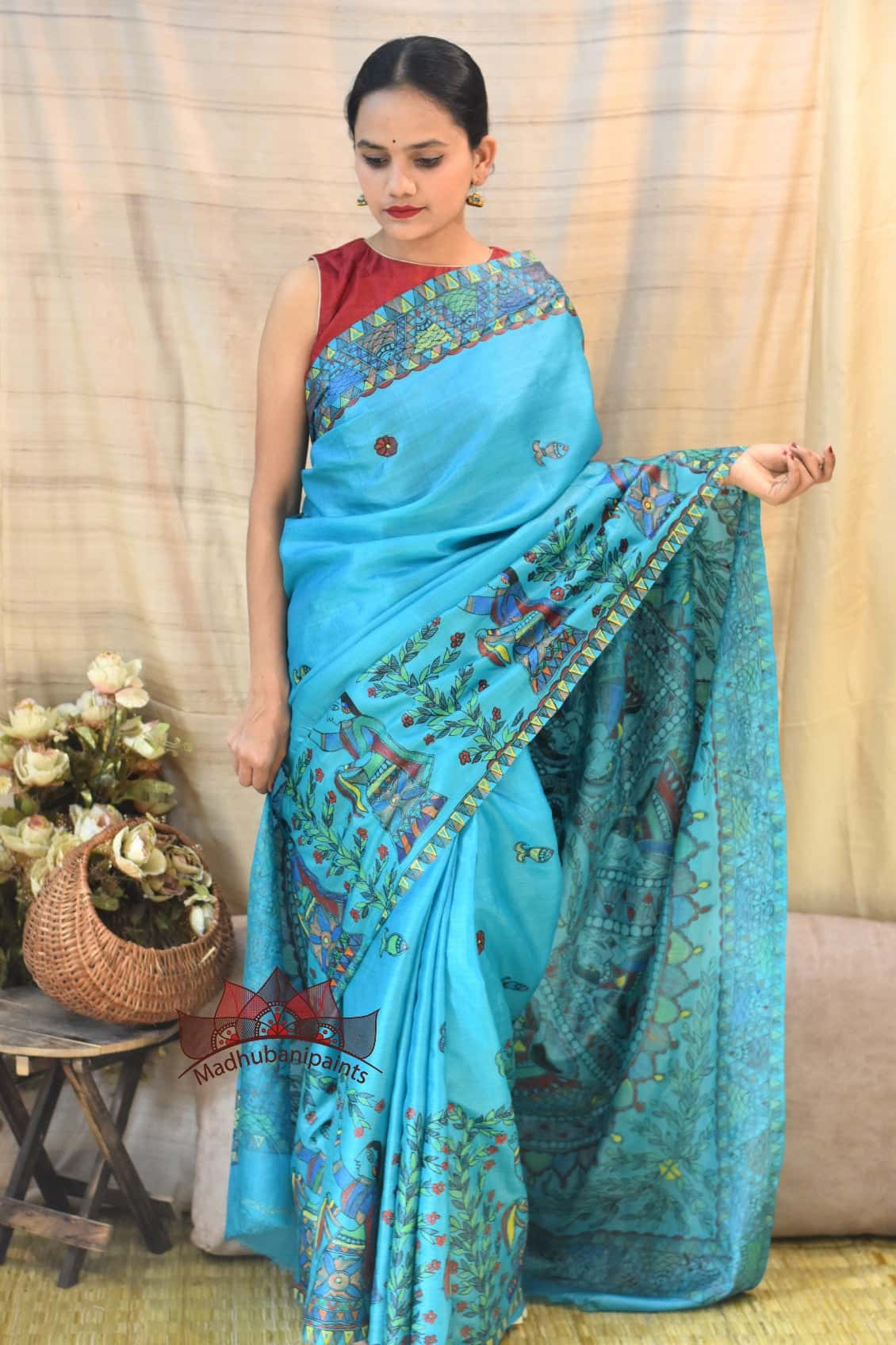 Doli Gudiya Silk Madhubani Painting Saree — image 2 of 3