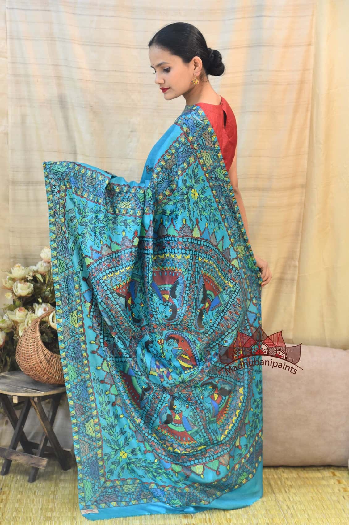 Doli Gudiya Silk Madhubani Painting Saree — image 3 of 3