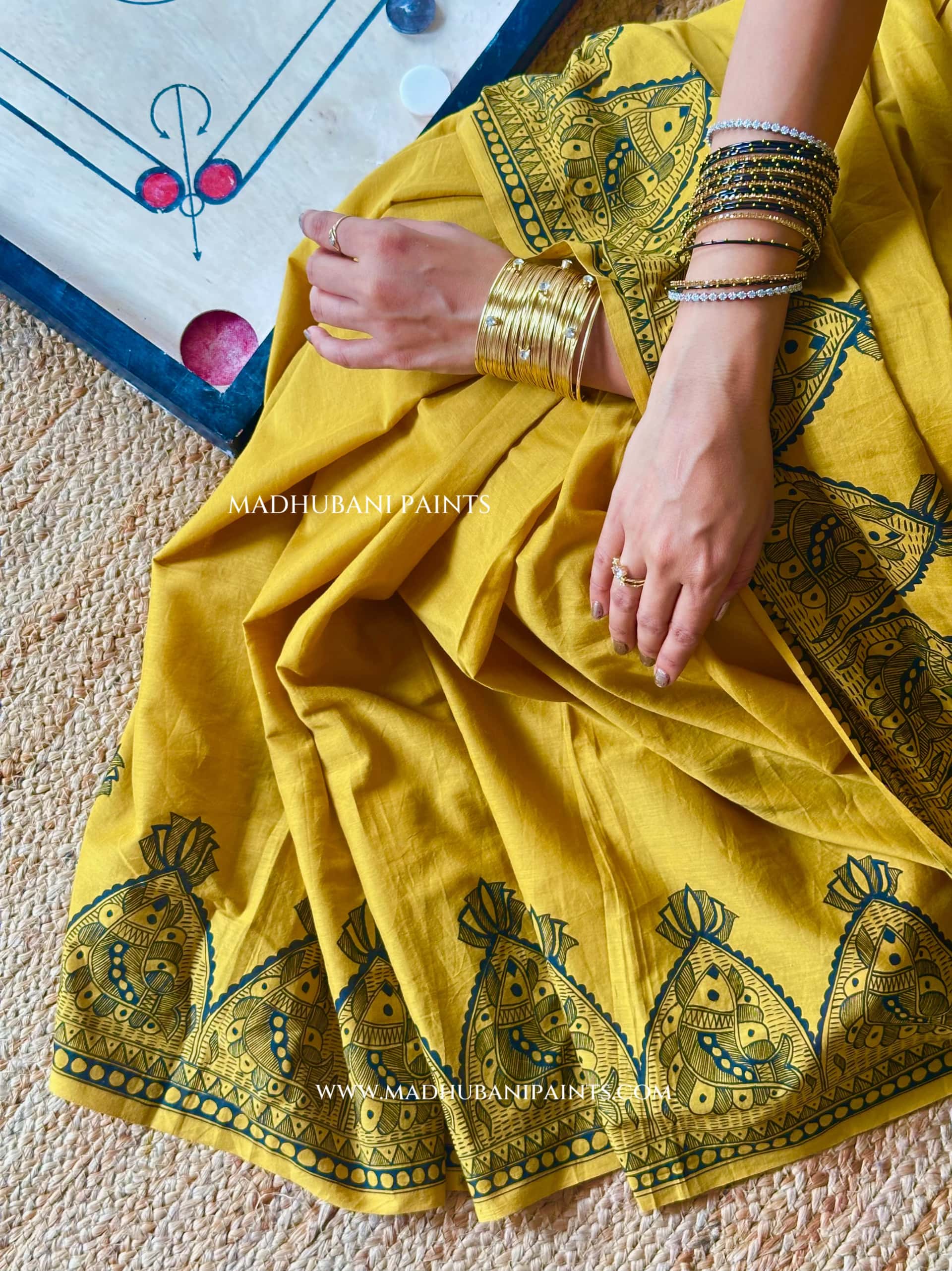 SAGAR Handpainted Madhubani Cotton Saree — image 7 of 8