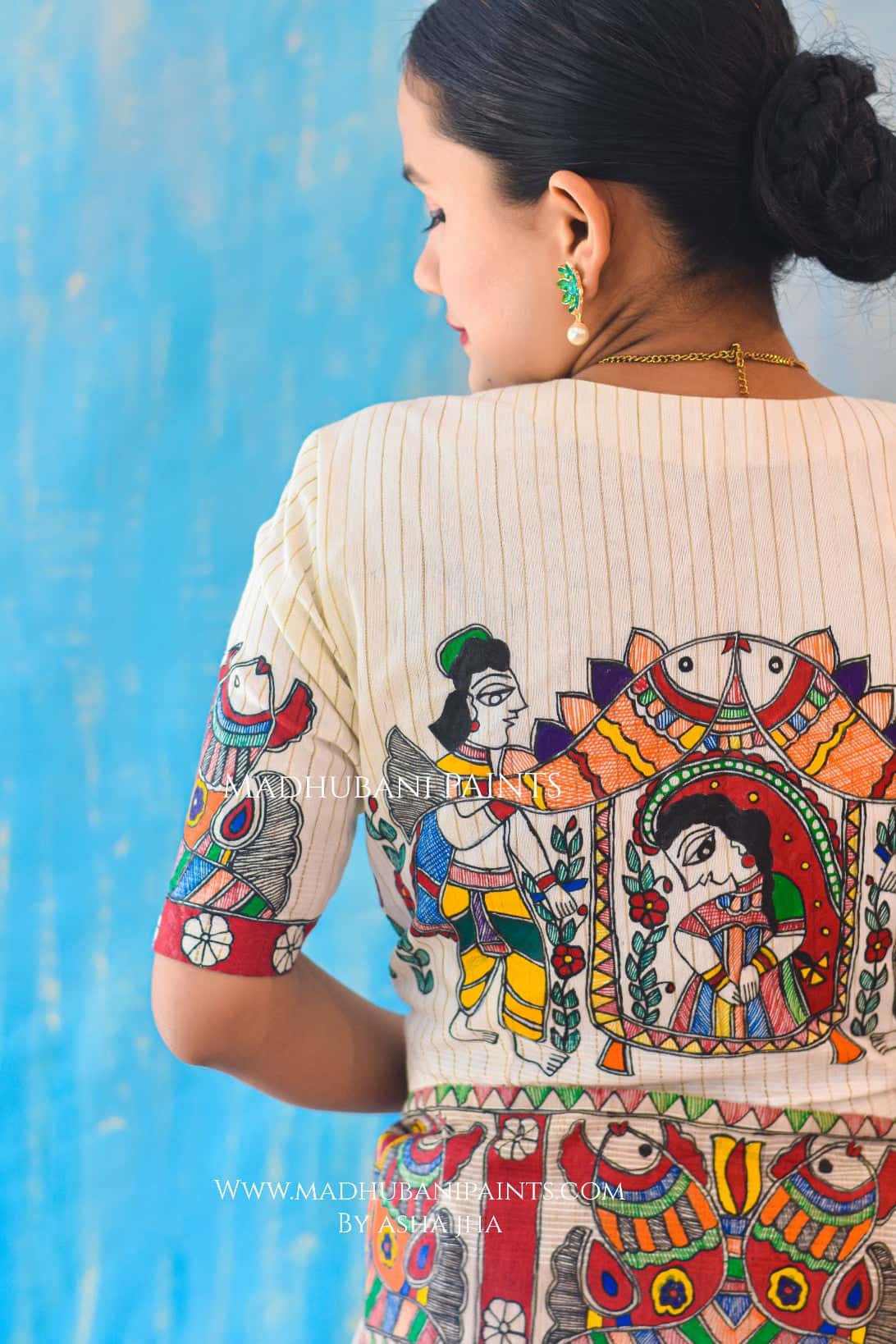 BAARAT BELA Hand-painted Madhubani Chanderi Blouse — image 3 of 5
