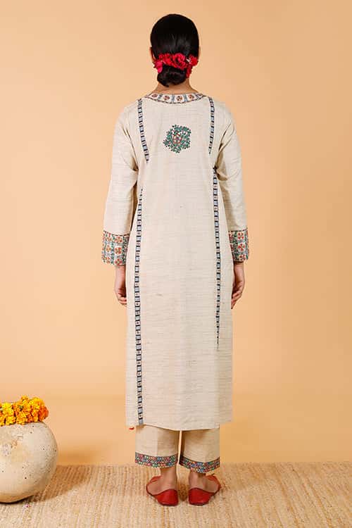 'Mithila Baag' Handpainted Madhubani cotton Kurta — image 9 of 10