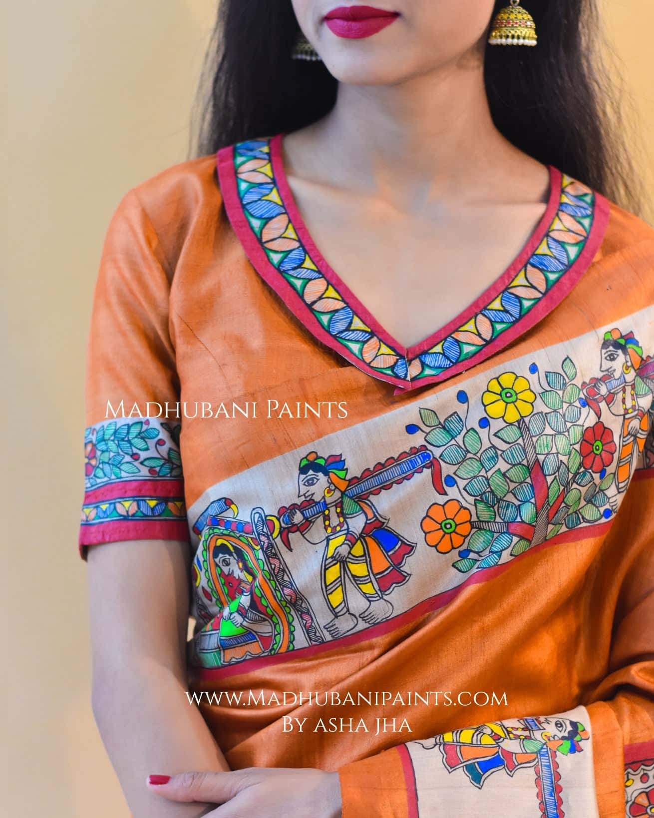 MITHILA MADAPAM Hand-painted Tussar Silk Saree — image 6 of 6