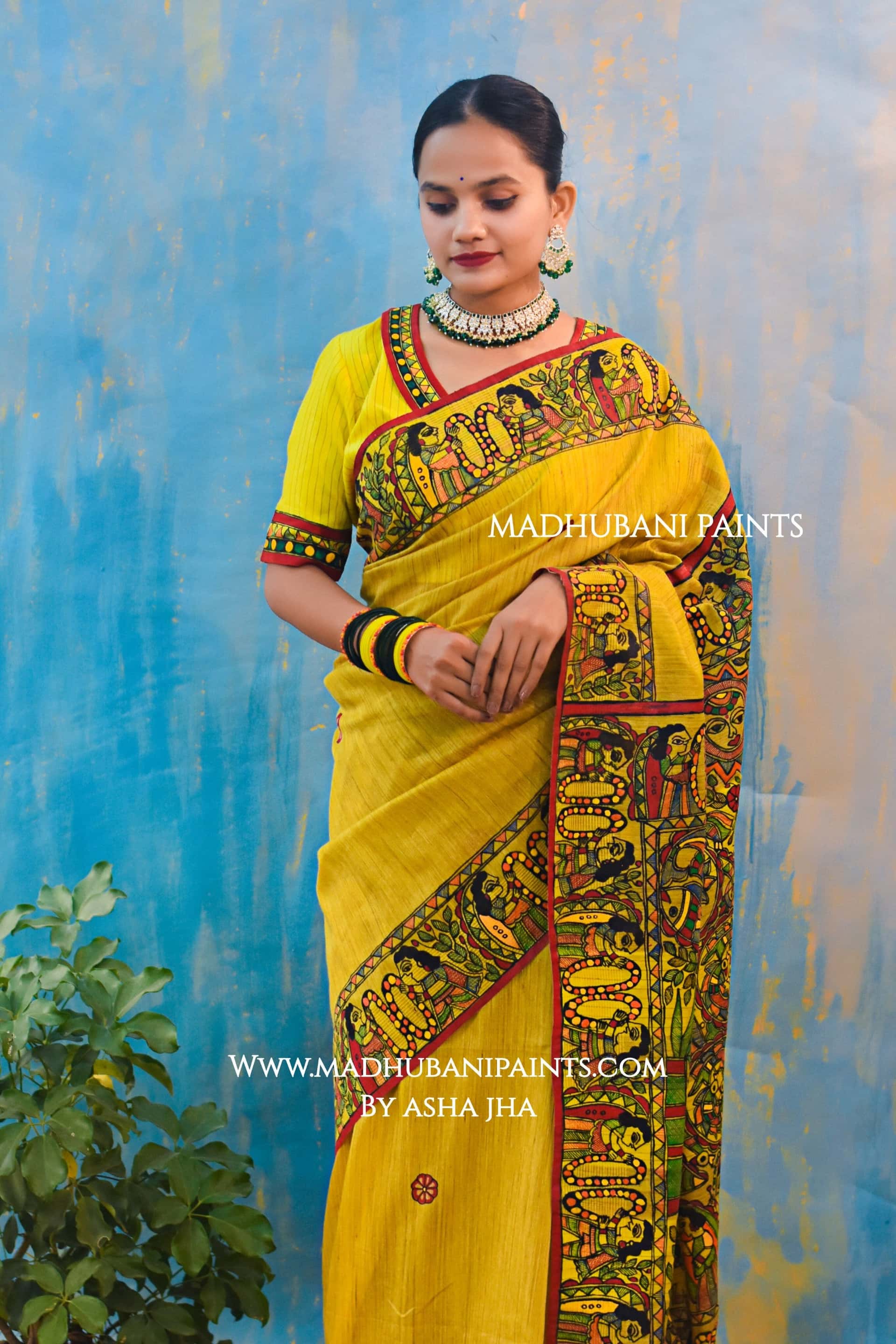 SUHAGAN Handpainted Madhubani Chanderi Saree — image 2 of 6