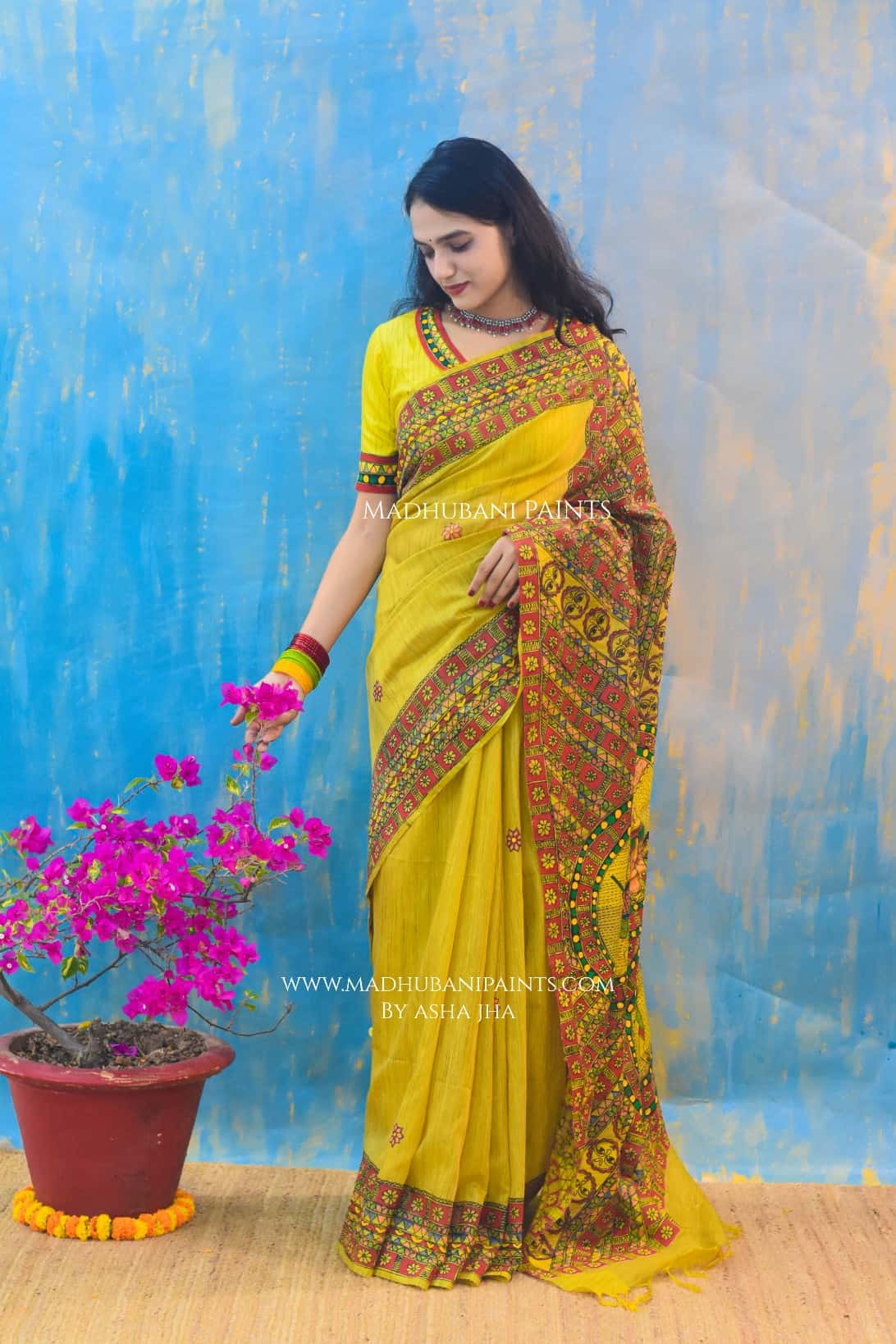 RADHA ROOPAVALI Hand-painted Madhubani Chanderi Saree — image 5 of 7