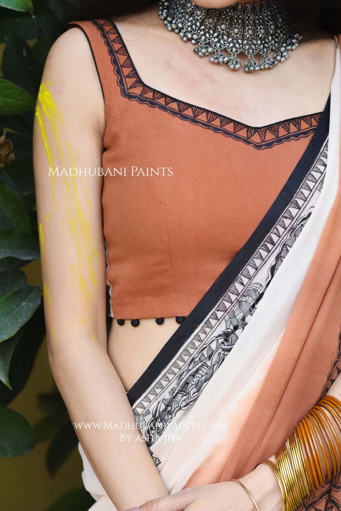 PANKHI Handpainted Madhubani Georgette  Blouse — image 4 of 4