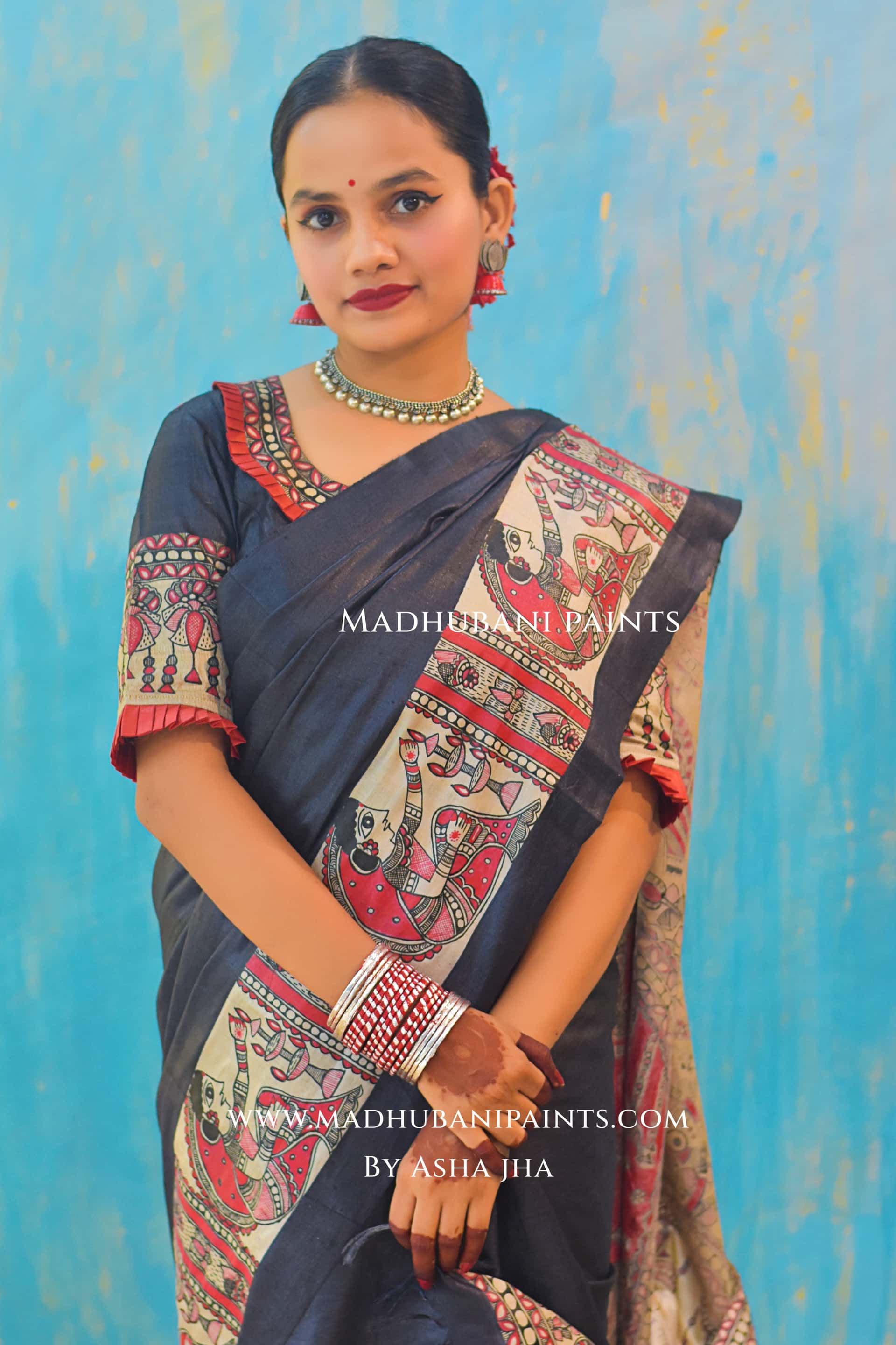 SHAMBHAVI Hand-painted Tussar Silk Saree — image 6 of 9