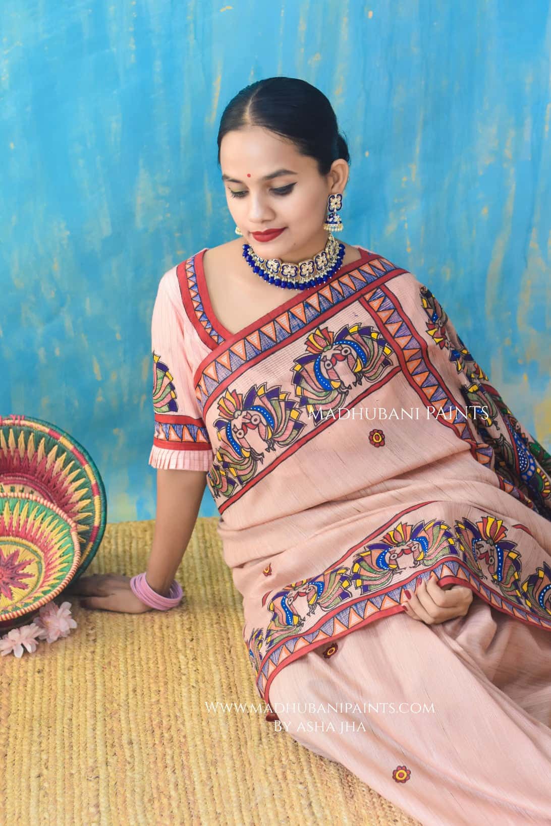 LEELA LAVANYA Hand-painted Madhubani Chanderi Blouse — image 2 of 3