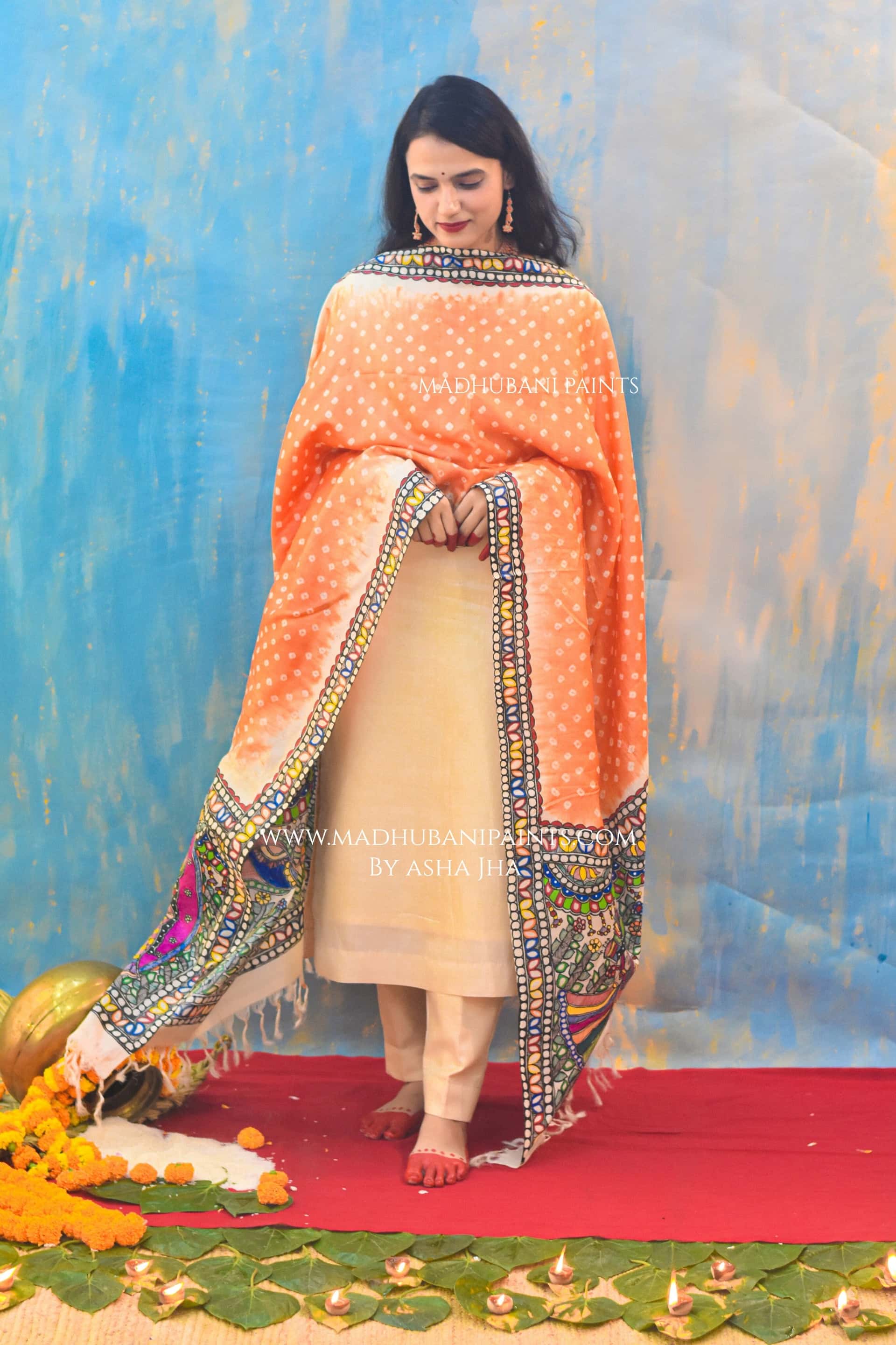 NARANGI SWAYAMBAR Bandhini Dupatta — image 2 of 6