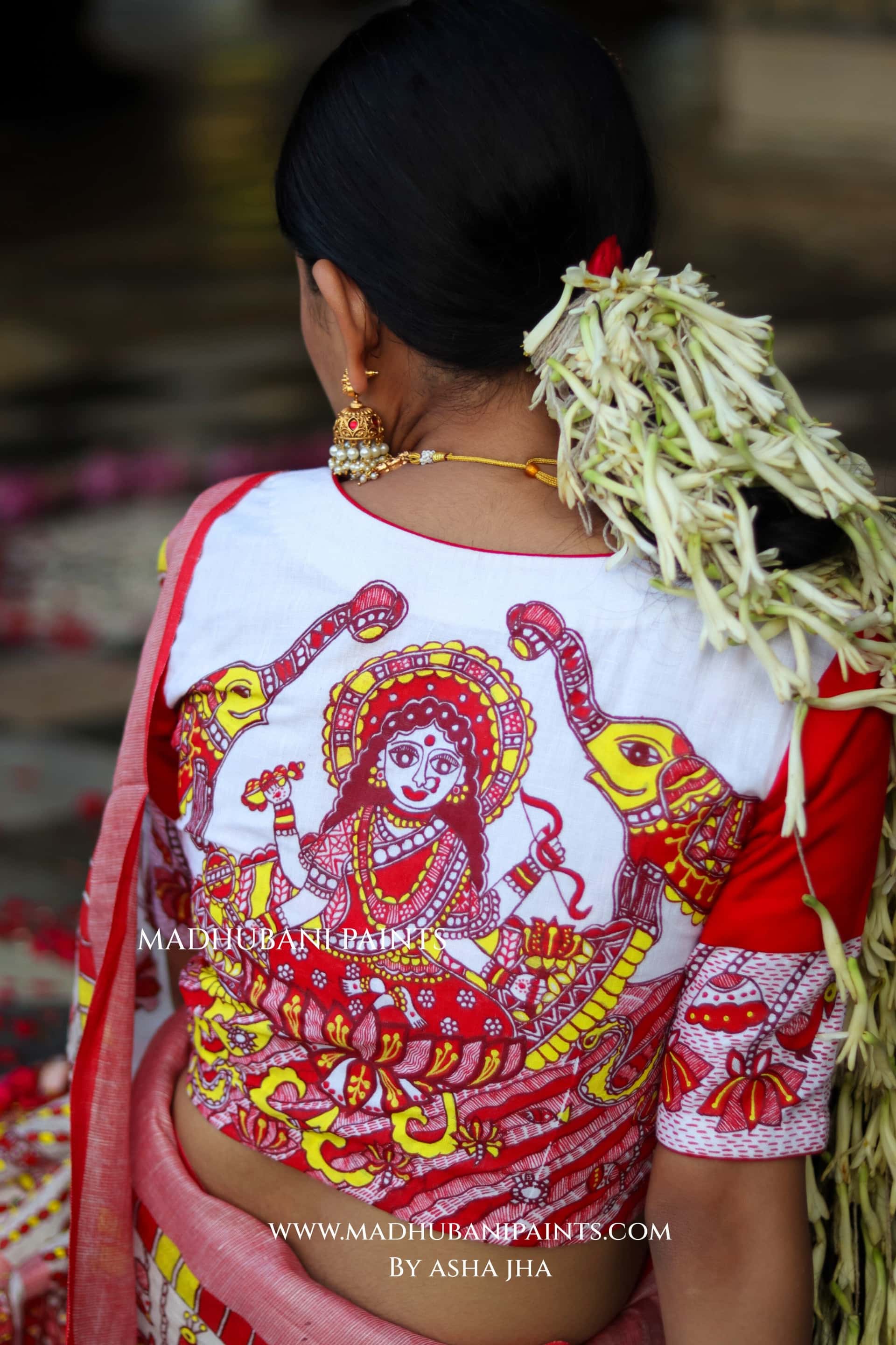 KAMLA Handpainted Linen Madhubani Blouse — image 4 of 5