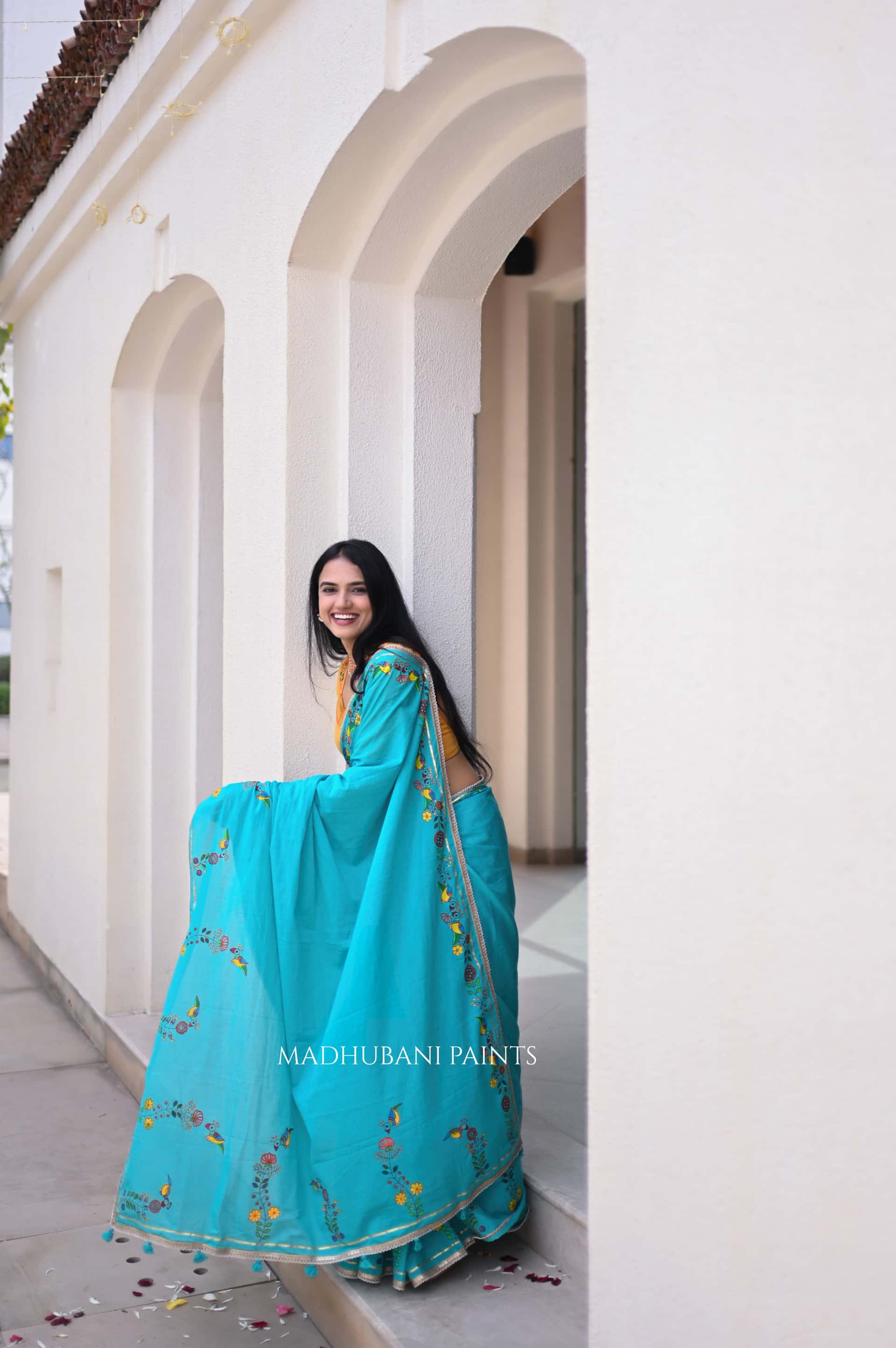 NEELA AASMAN SAREE BLOUSE SET