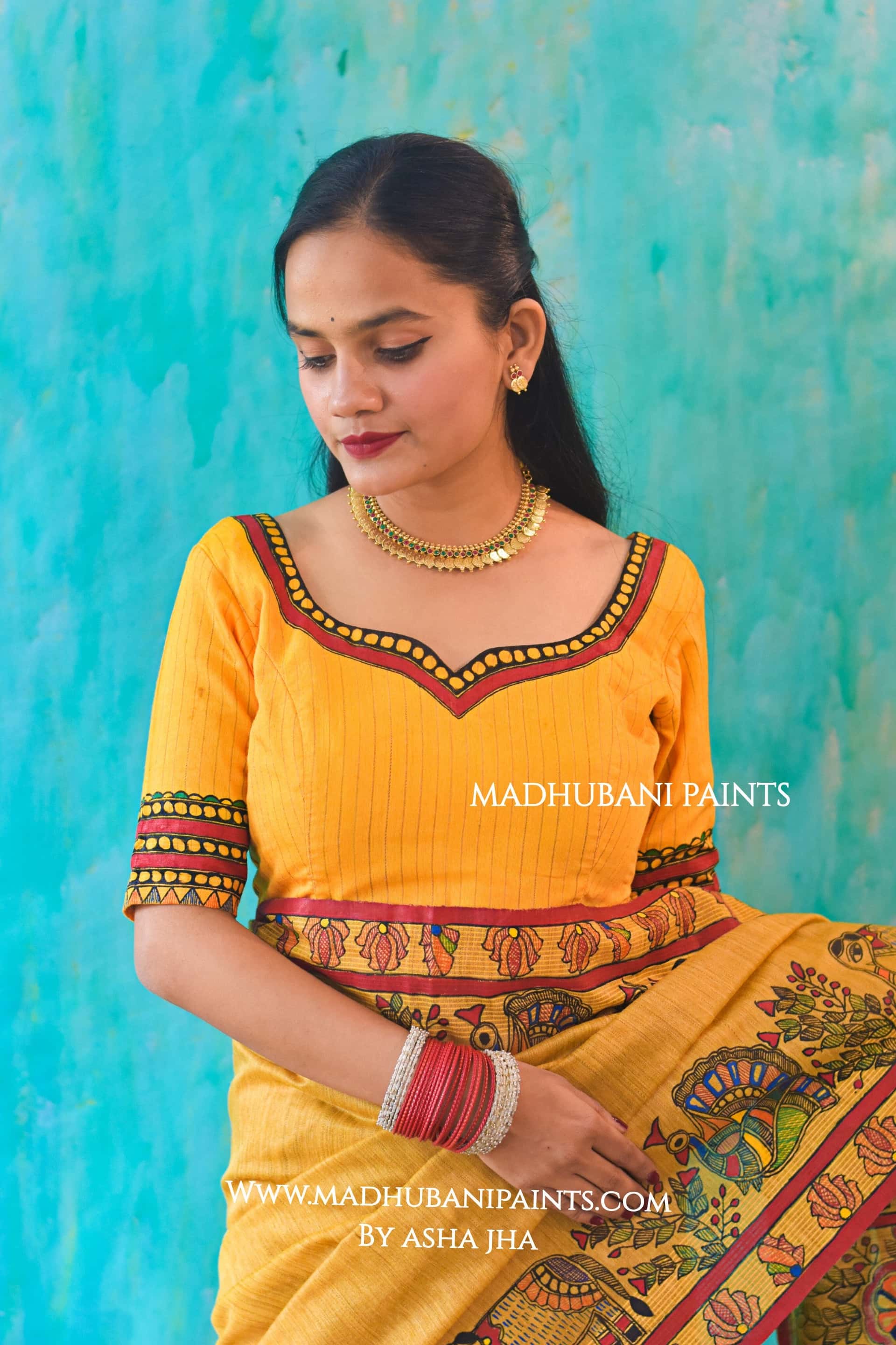ANANYA Handpainted Madhubani Chanderi Blouse — image 3 of 4