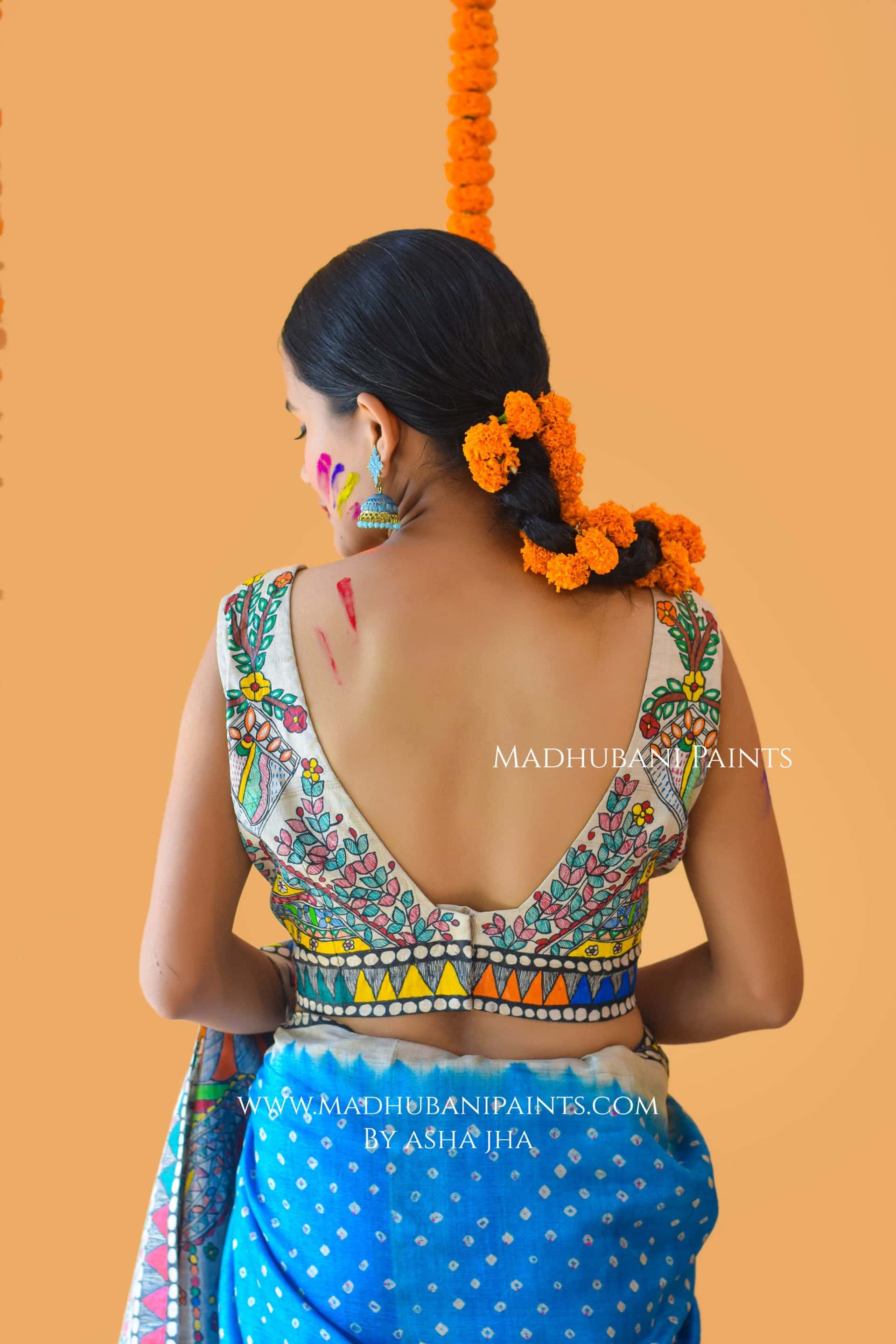 VANDURGA Hand-painted Madhubani Bandhini Blouse — image 6 of 8