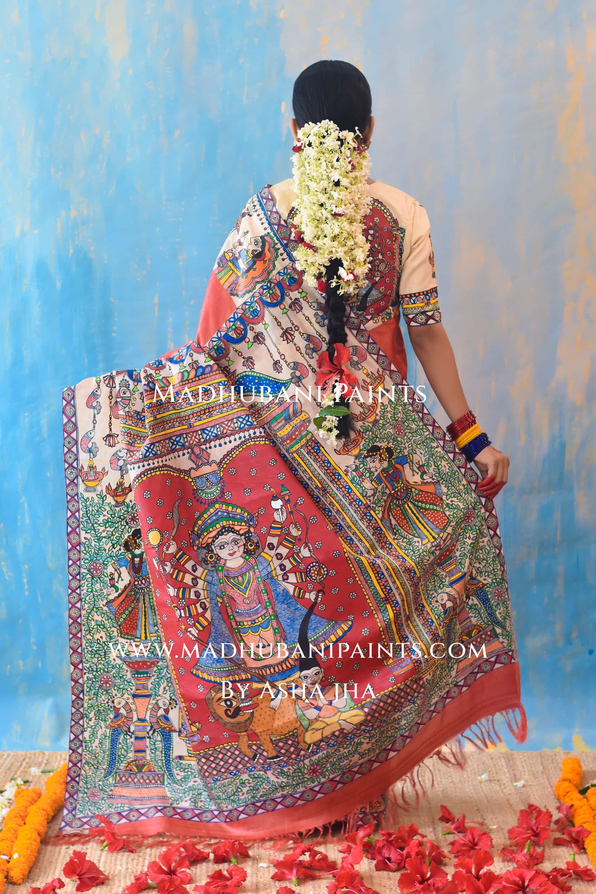 PARMESHWARI Hand-painted Tussar Silk Saree — image 2 of 7