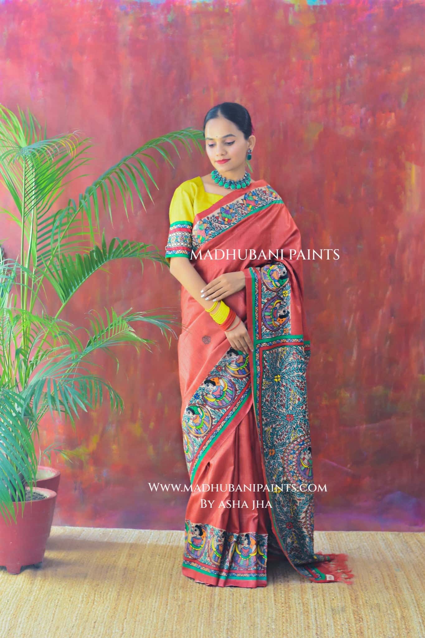 GUDIYA Handpainted Tussar Silk Saree Blouse Set — image 3 of 8