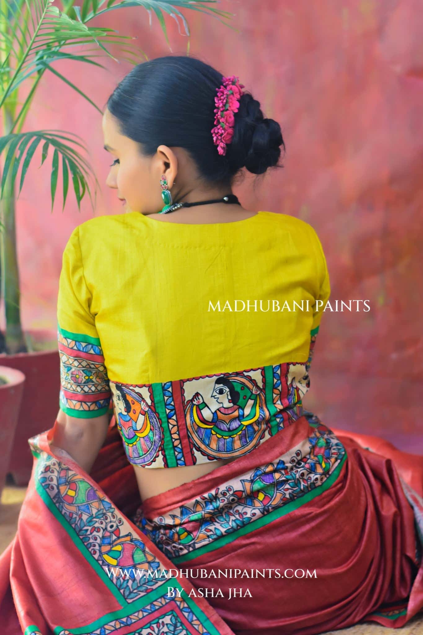 GUDIYA Handpainted Tussar Silk Saree Blouse Set — image 6 of 8