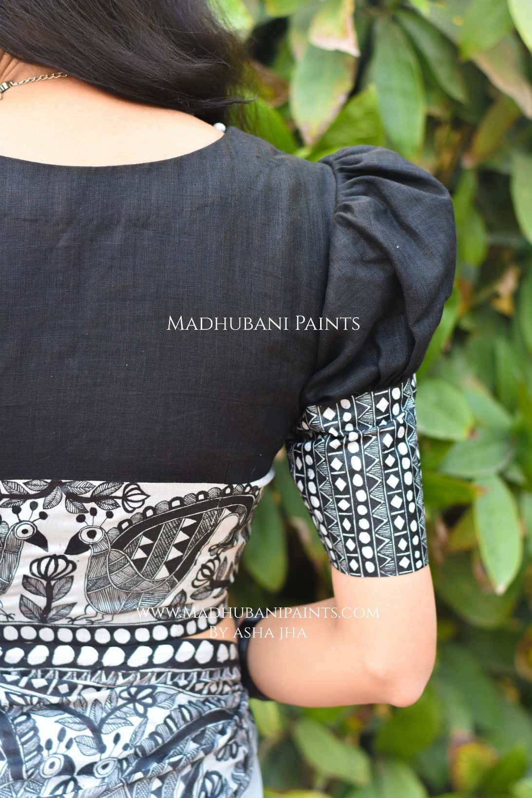 KUSUMAKAR Hand-painted Madhubani Chiffon Blouse — image 5 of 5