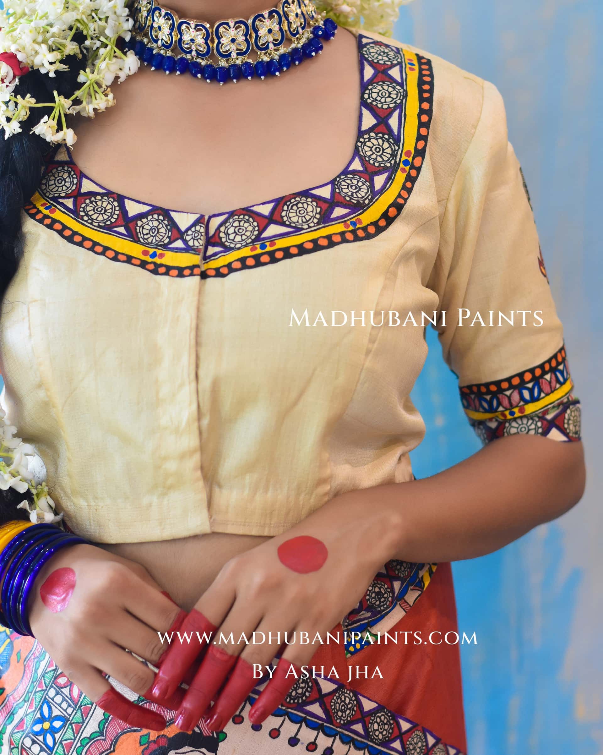 PARMESHWARI Hand-painted Tussar Silk Saree Blouse Set — image 6 of 11