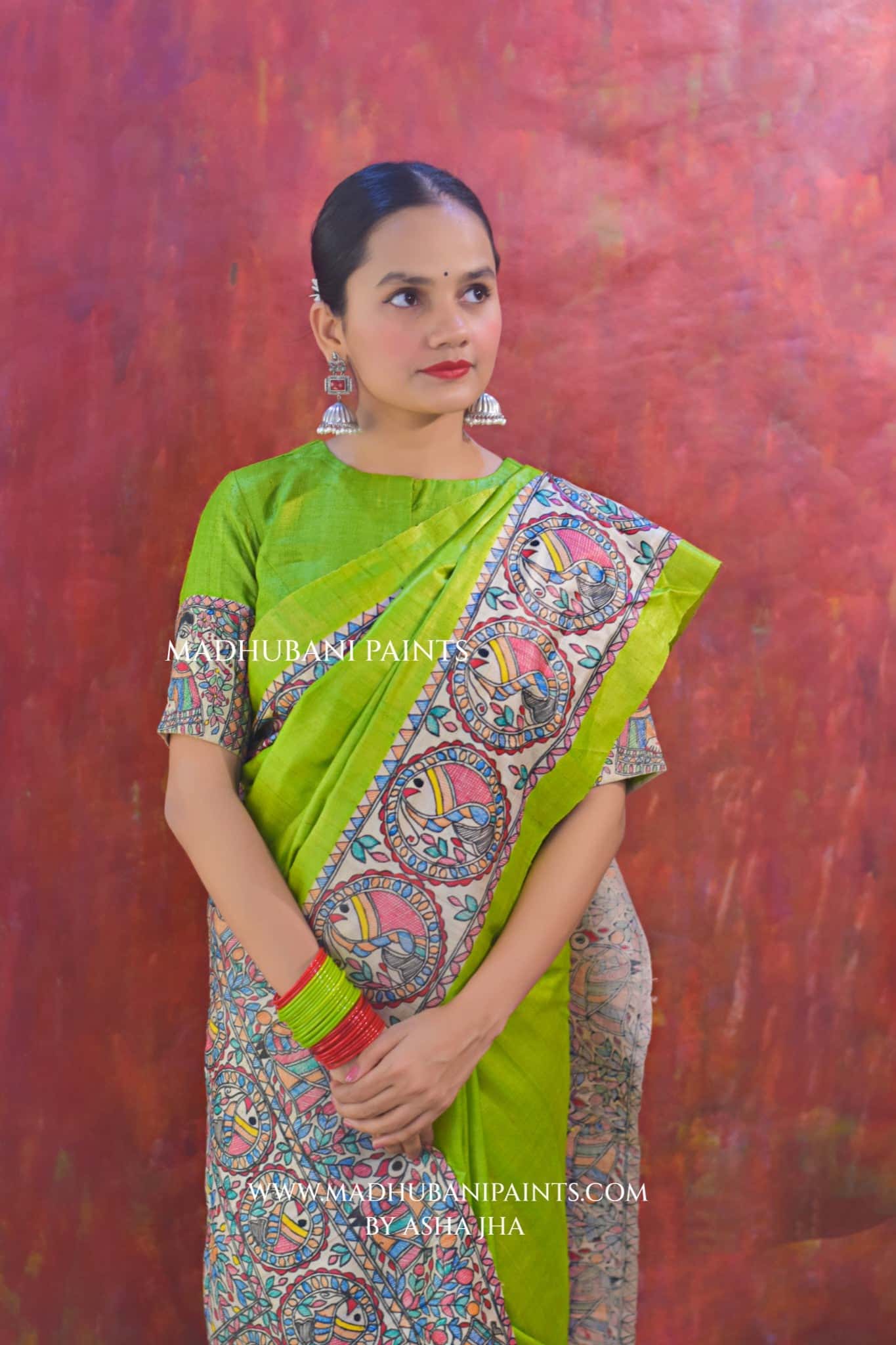 HARIYALI DOLI KA HAAR Tussar Silk Saree Blouse Set — image 6 of 9