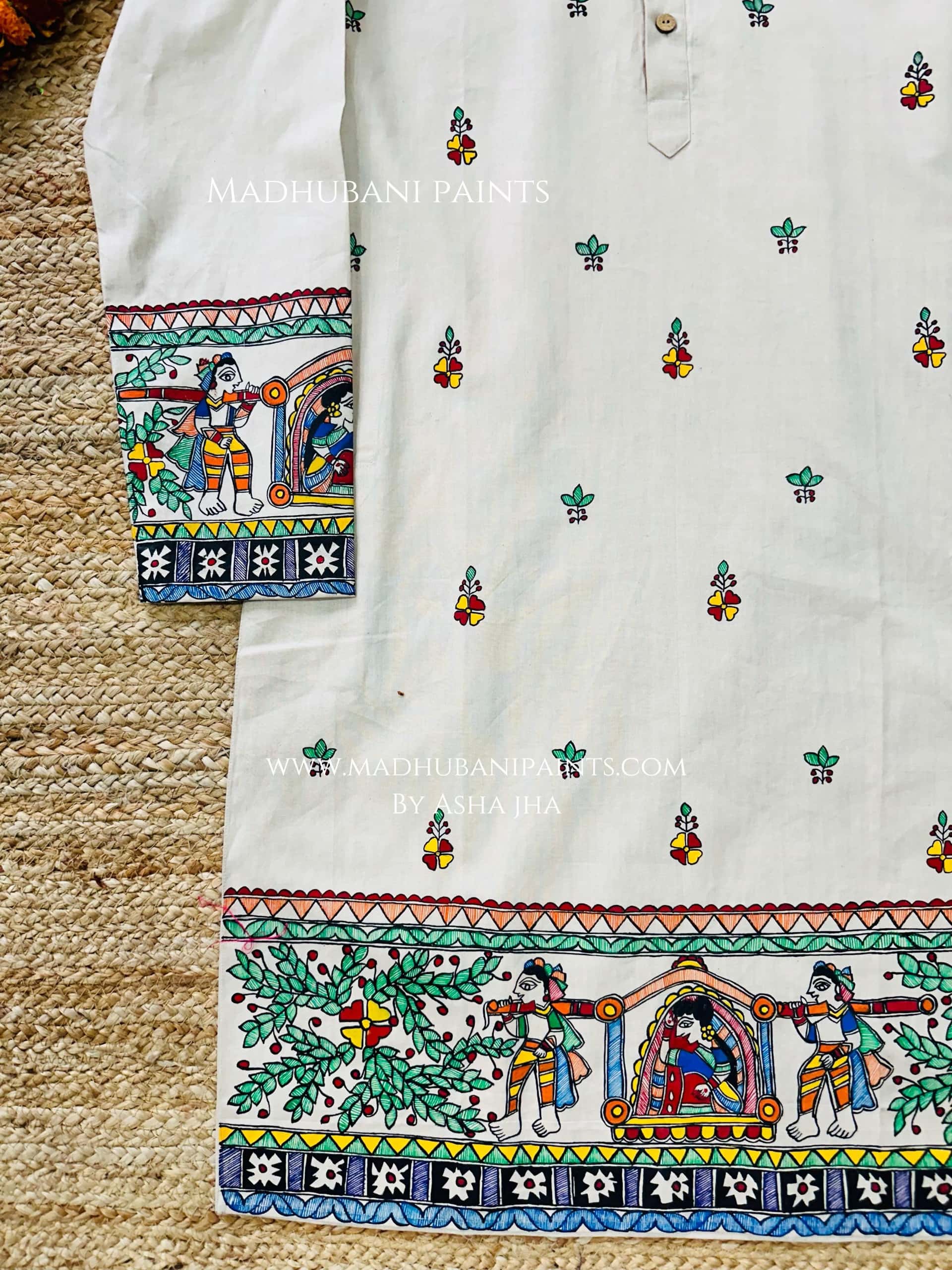 Doli Kahaar Hand-painted Handloom Men's Cotton Kurta — image 4 of 5