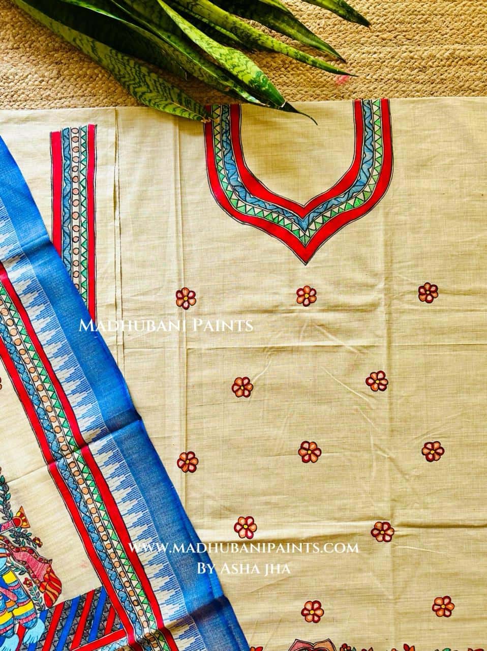 Doli Kahaar Hand painted Unstitched Cotton Suit Set — image 2 of 3