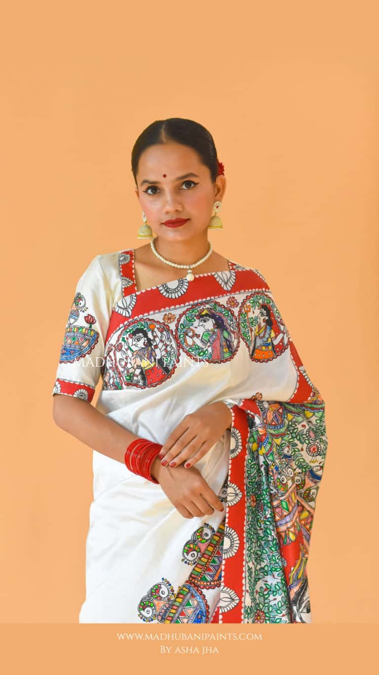 'TRIPURASUNDARI' Handpainted Madhubani Blouse — image 5 of 6