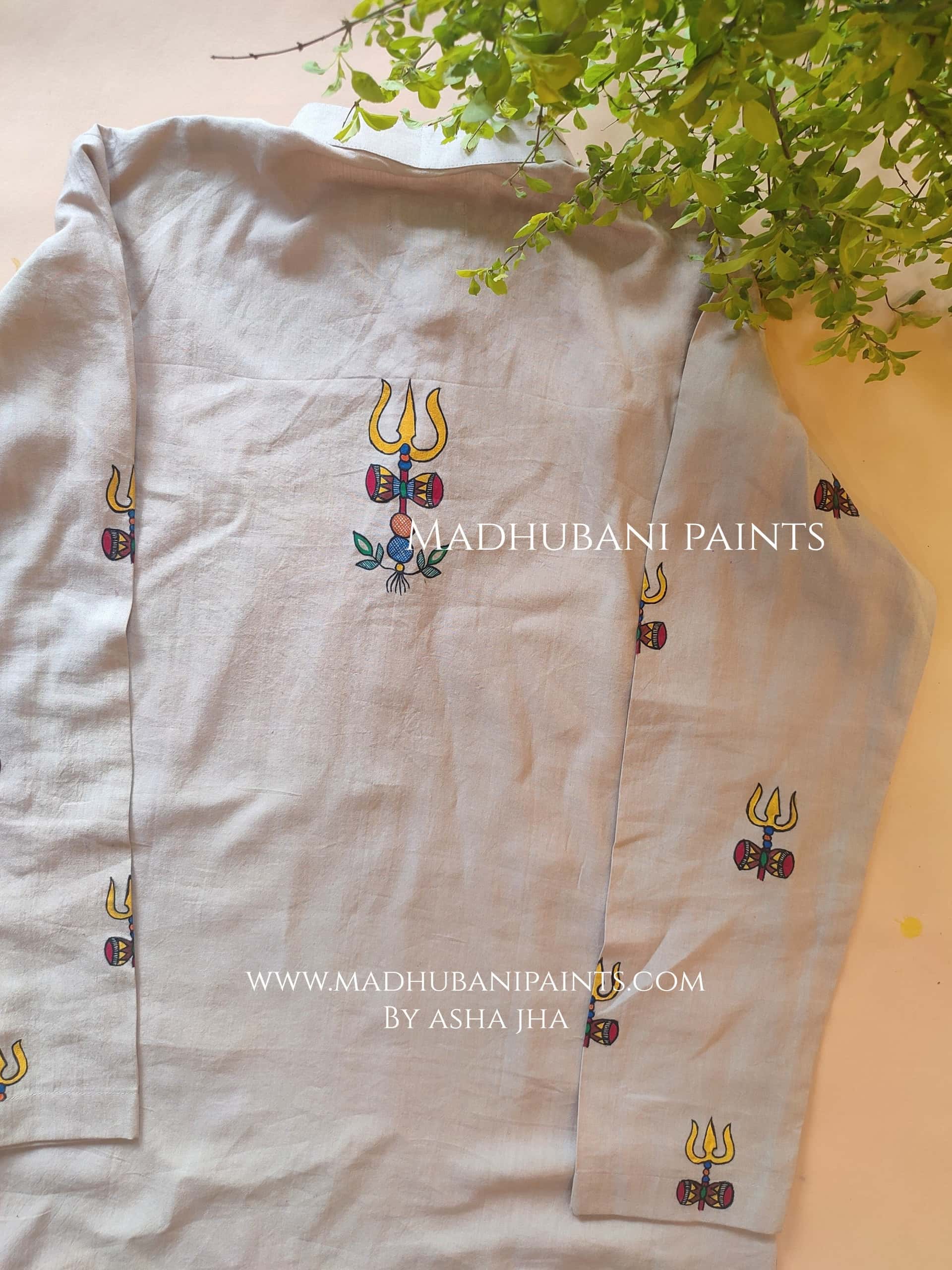 KAAL BHAIRAV Hand-painted Handloom Men's Cotton Kurta — image 3 of 4