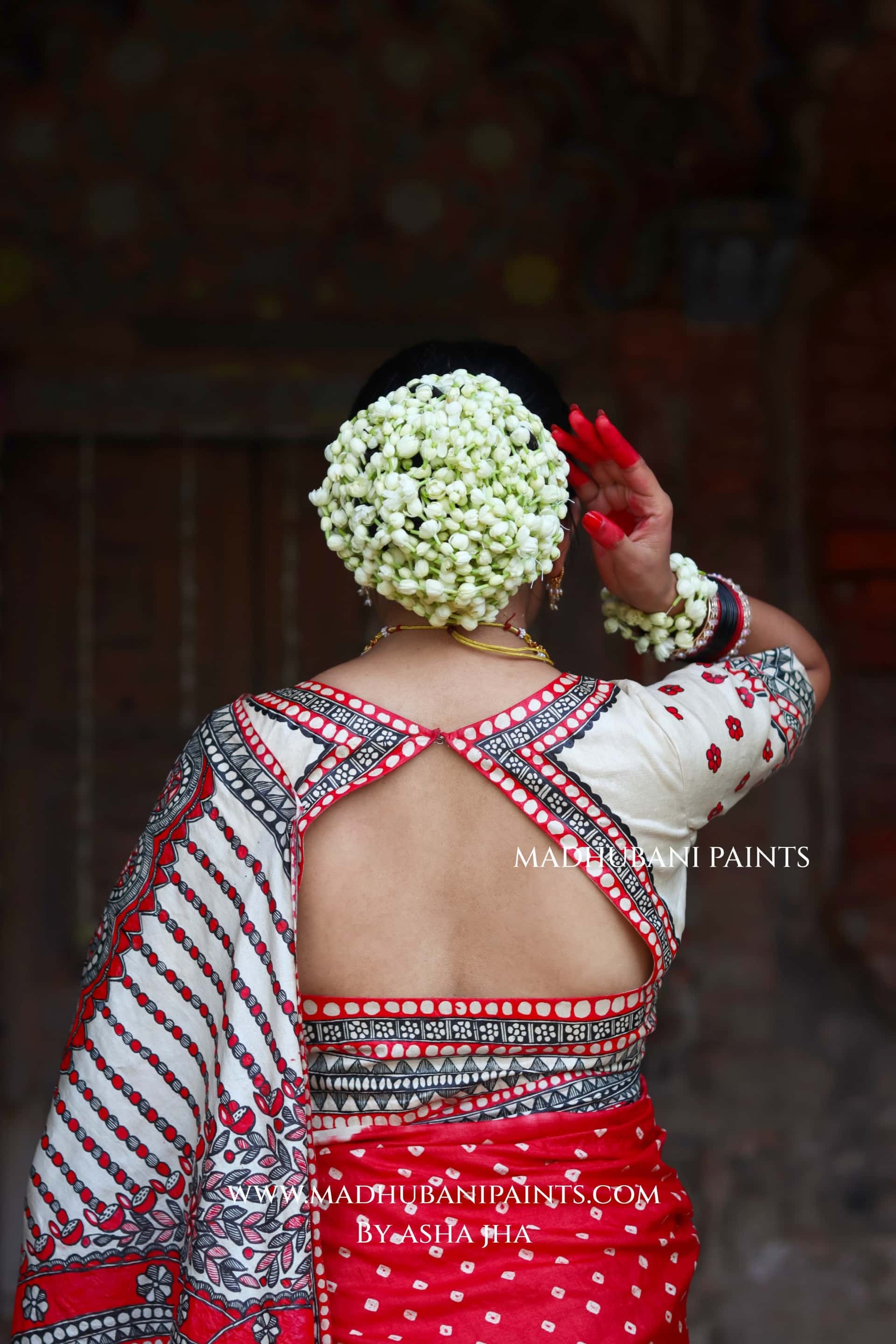 TRINETRA Handpainted Tussar Silk Madhubani Blouse — image 5 of 8