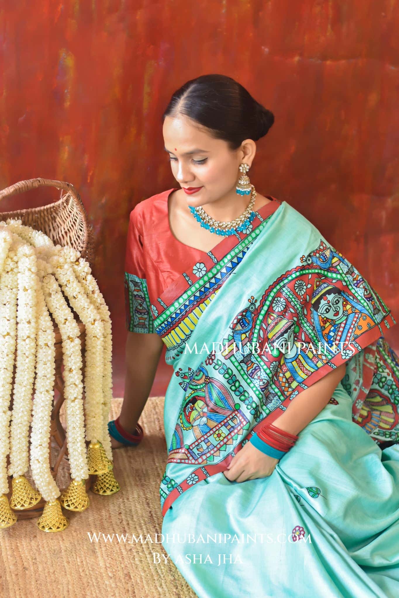 AASMANI MANGALYA Hand-painted Madhubani Tussar Silk Blouse — image 3 of 5