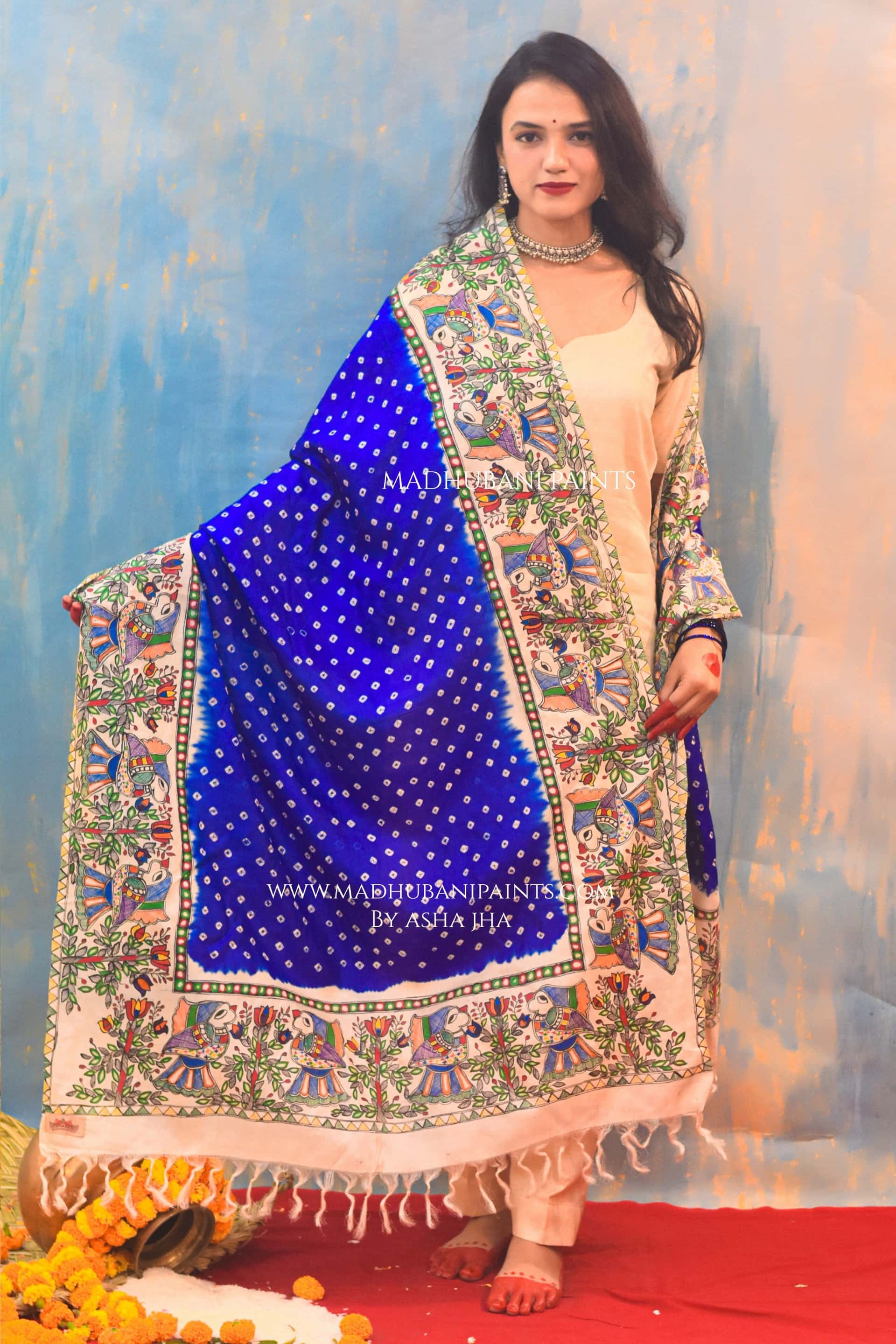 Neela Mor Bandhini Dupatta — image 2 of 6