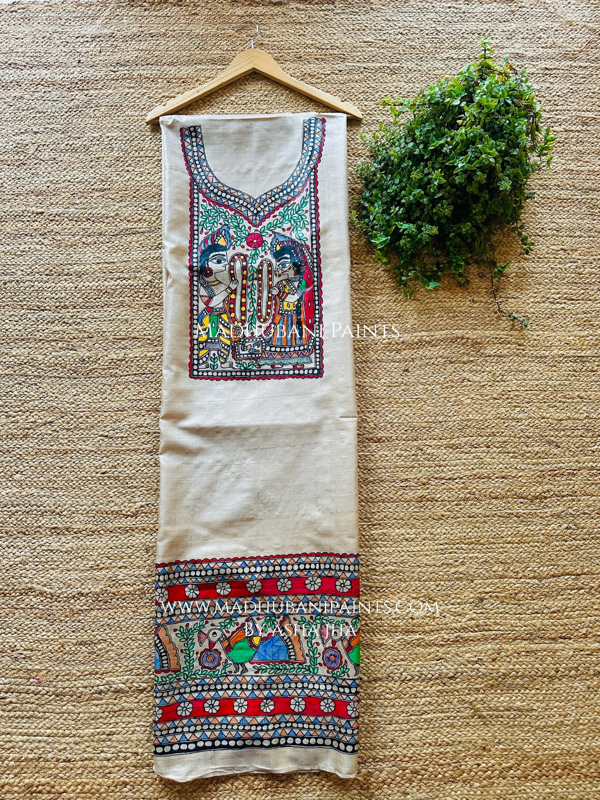 Sita Swaymabar Tussar Silk Unstitched Kurta — image 2 of 2