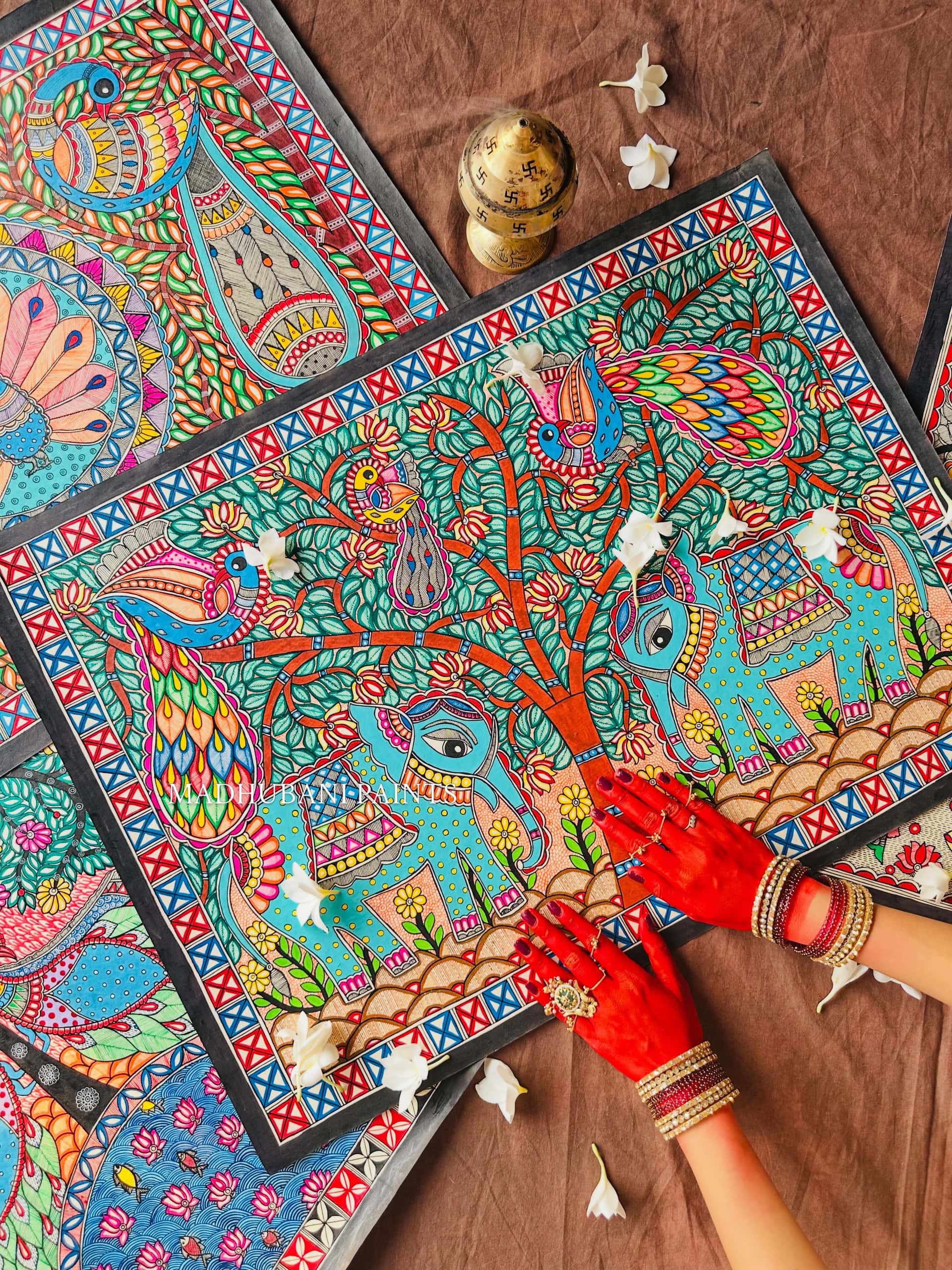 The Mithila Elephant Wall Hanging
