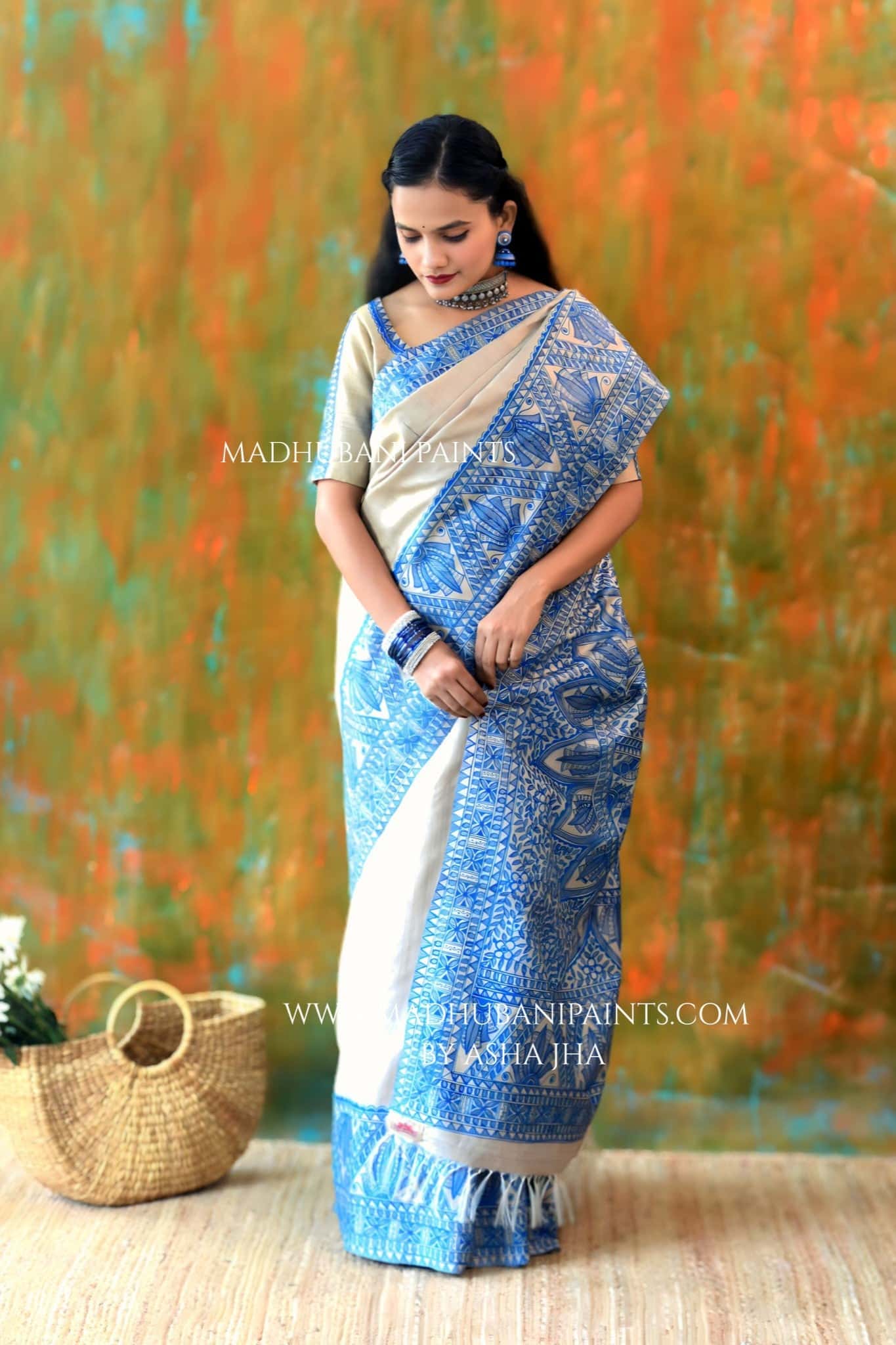 KAMAL LEELA Hand-painted Madhubani Tussar Silk Saree — image 4 of 7