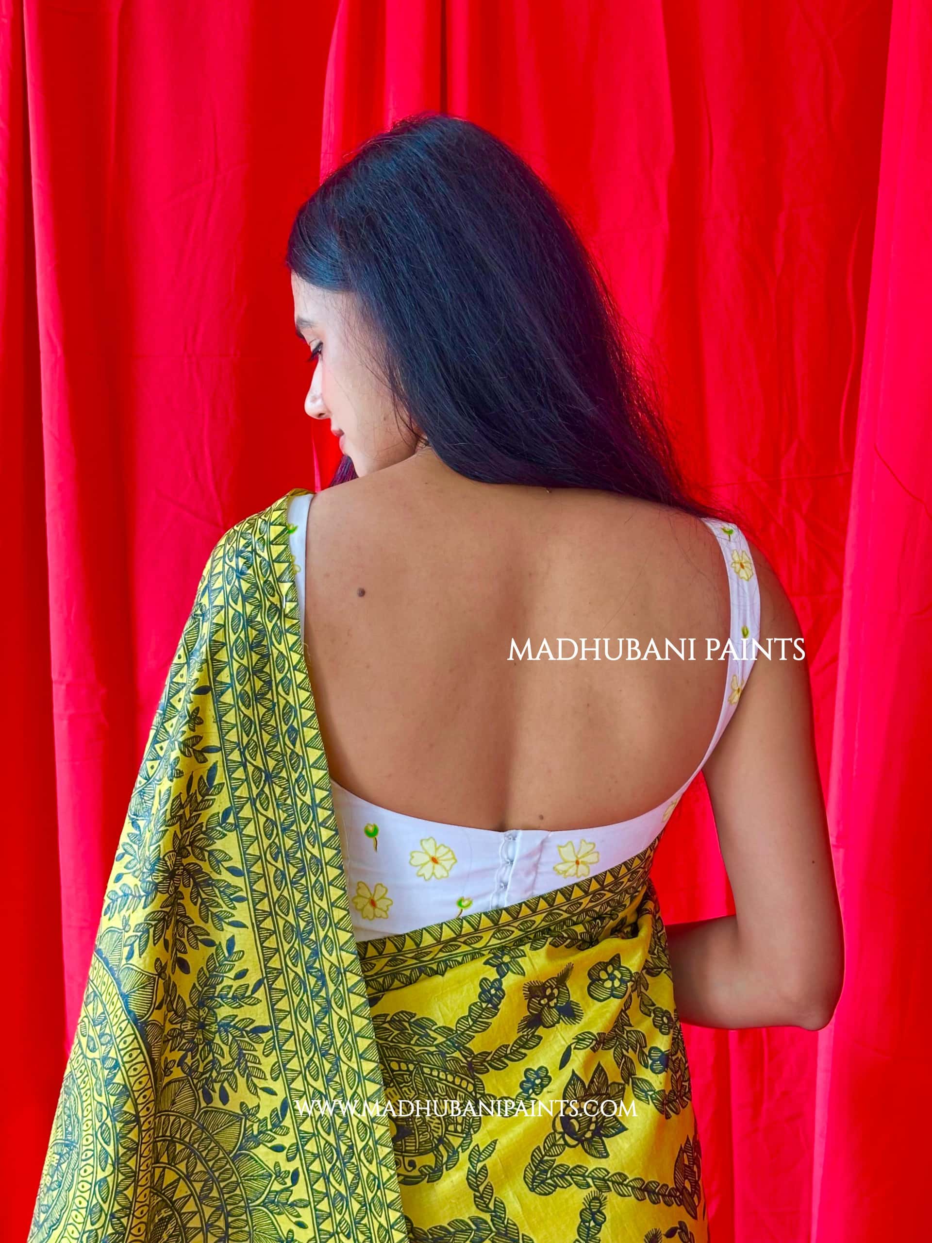 MAYUR MANDALI Full Handpainted Madhubani Saree — image 12 of 12