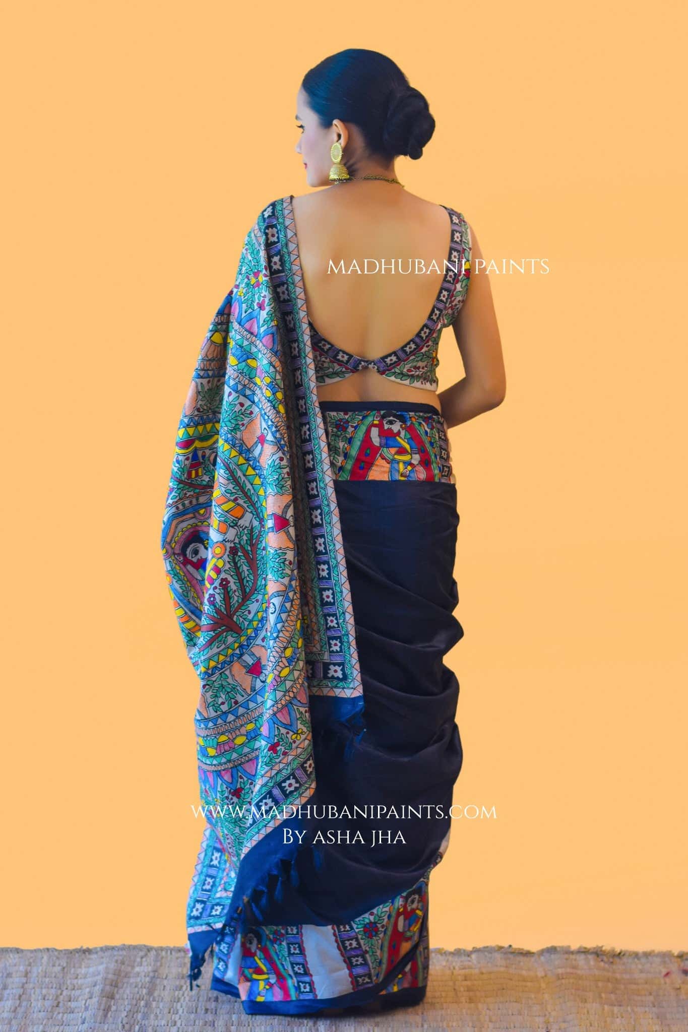 GODNA DOLI Hand-painted Madhubani Saree — image 2 of 8