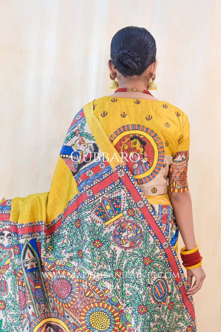 DOLI KOHBAR Handpainted Madhubani Tussar Silk Blouse — image 4 of 7