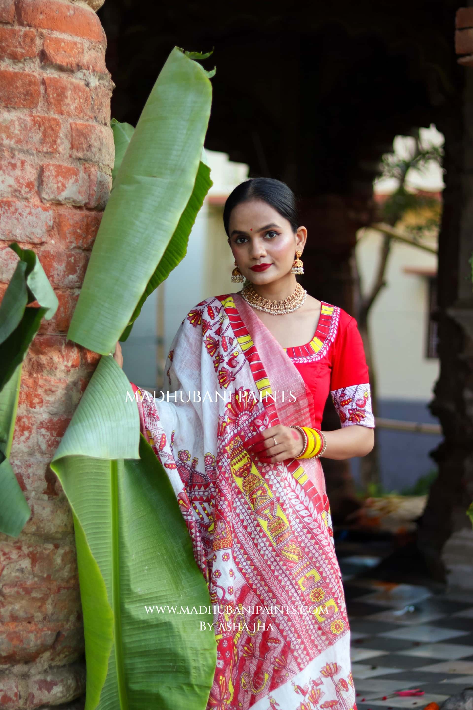KAMLA Handpainted Linen Madhubani Blouse — image 3 of 5