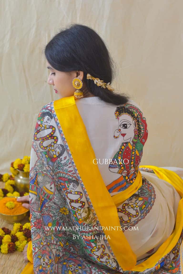 'UTSAV' Handpainted Madhubani Cotton Blouse — image 2 of 8