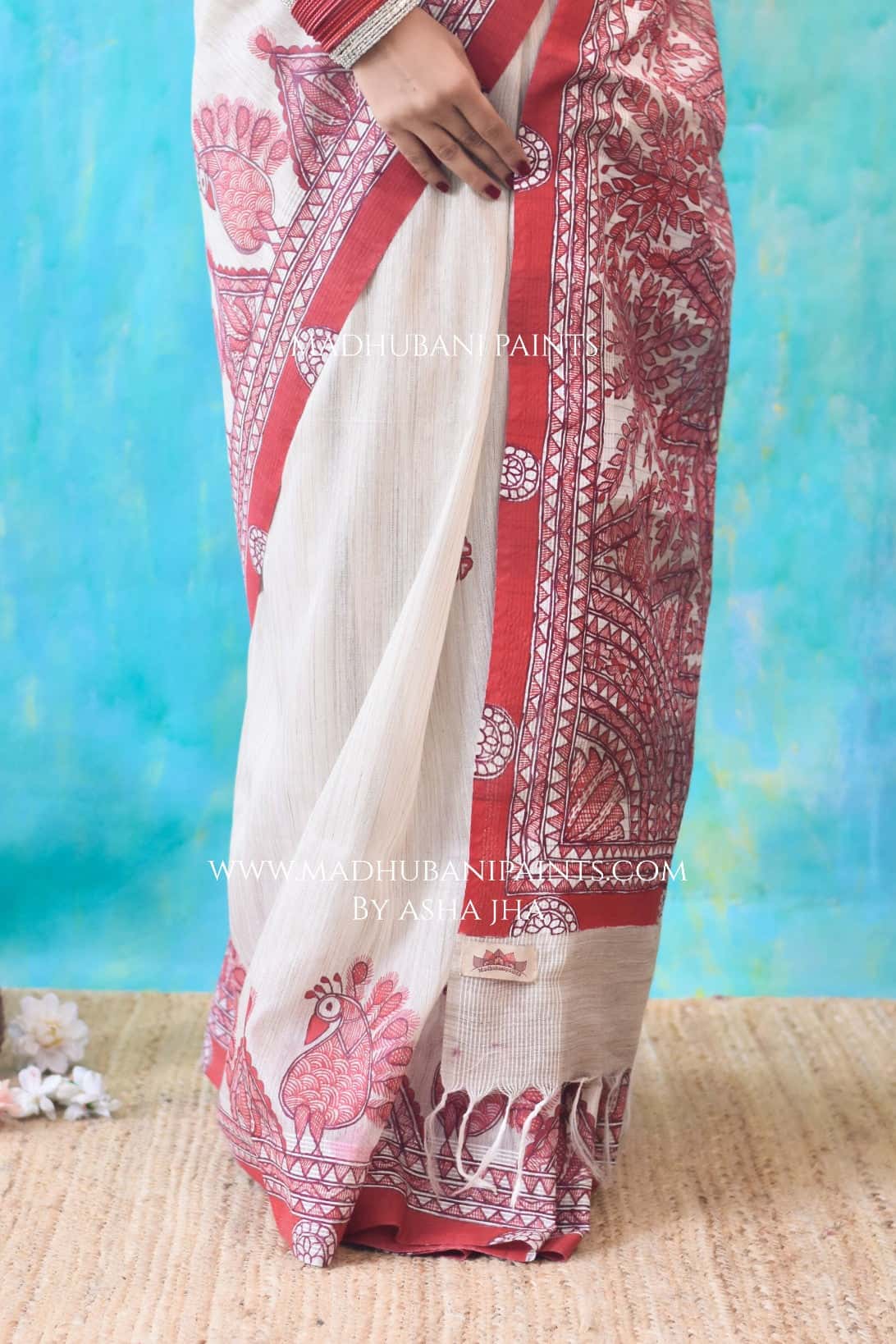 LAALIMA Hand-painted Madhubani Chanderi Saree — image 5 of 7