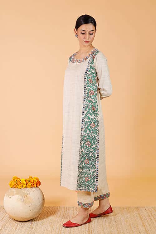 'Mithila Baag' Handpainted Madhubani cotton Kurta — image 5 of 10