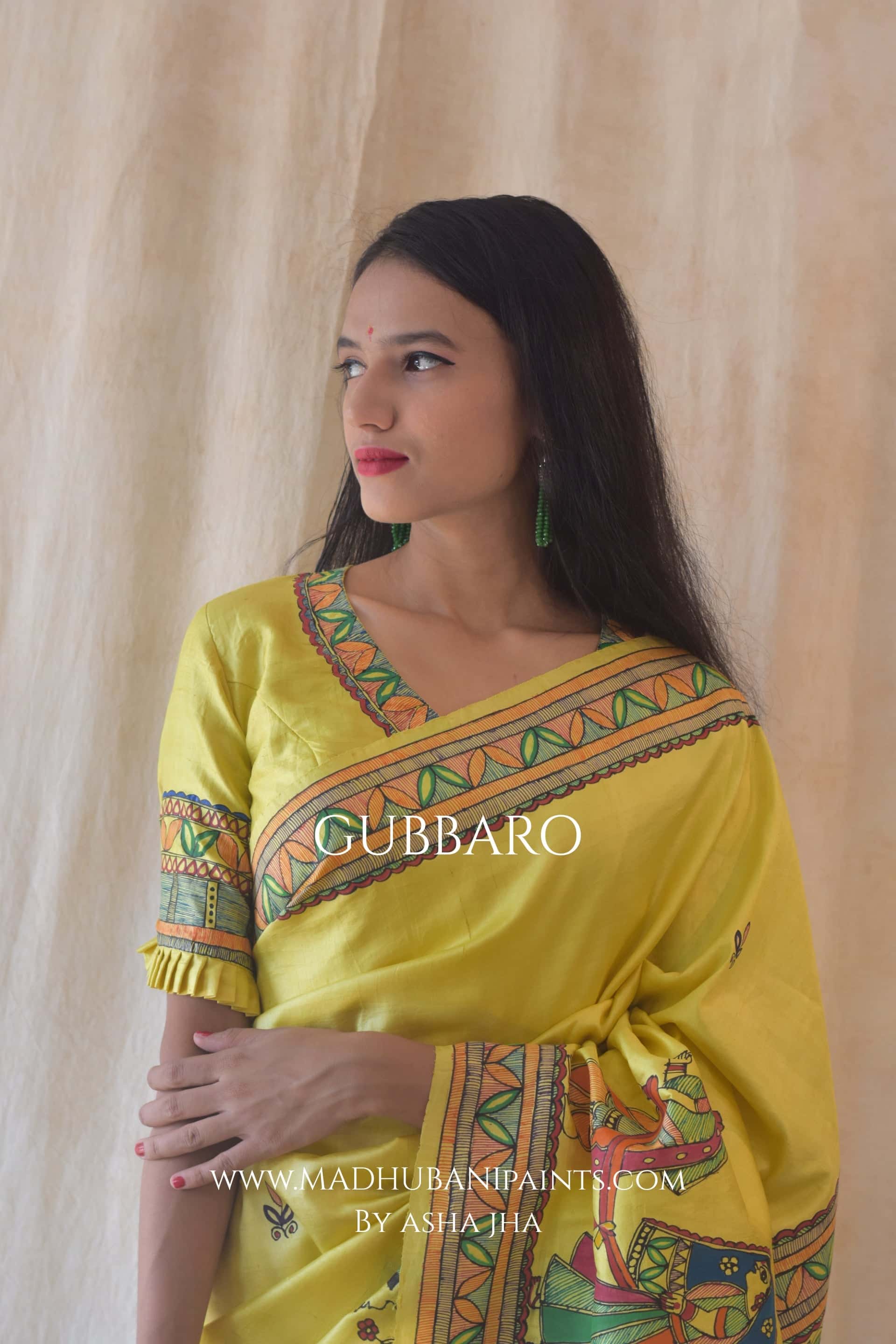 'CHUMAUN' Handpainted Madhubani Bishnupuri Silk Blouse — image 2 of 5