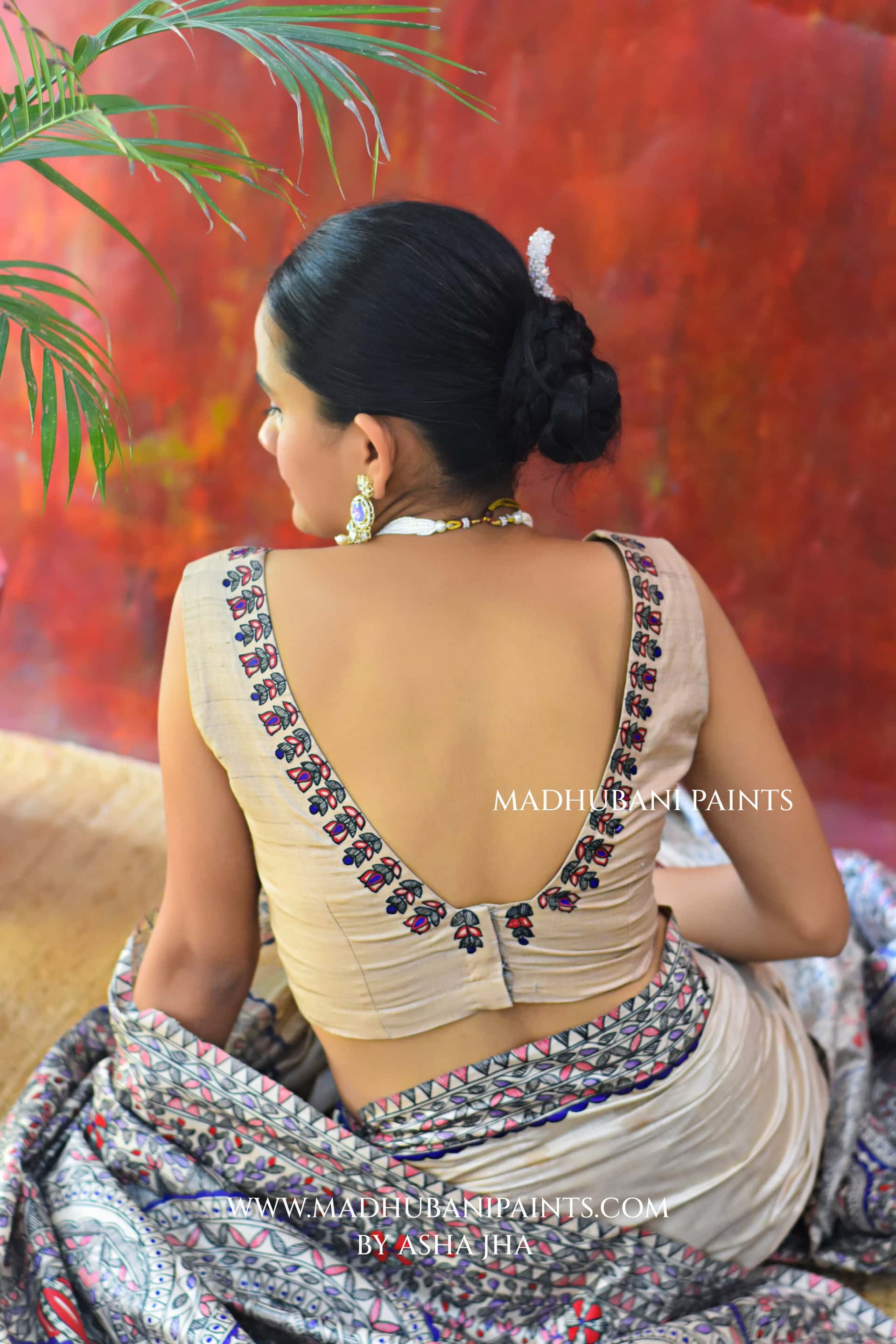 MITHILA Handpainted Madhubani Saree — image 7 of 9