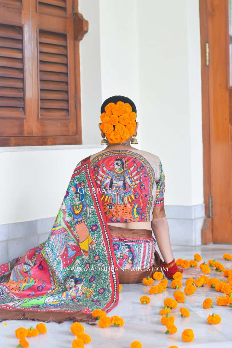SHAMBHAVI Handpainted Madhubani Tussar Silk Blouse — image 2 of 7