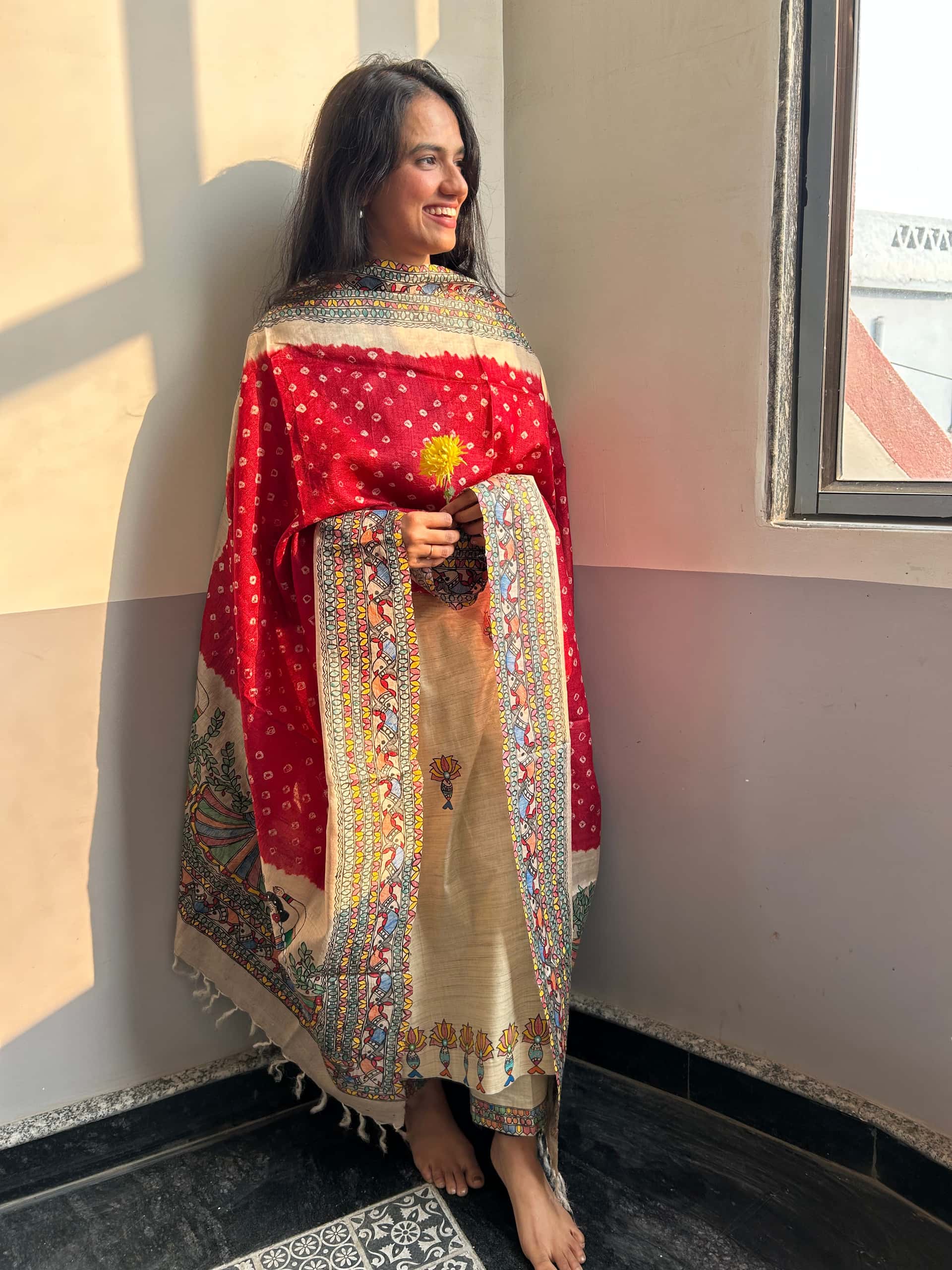 Laal Gudiya Bandhini Dupatta — image 4 of 4