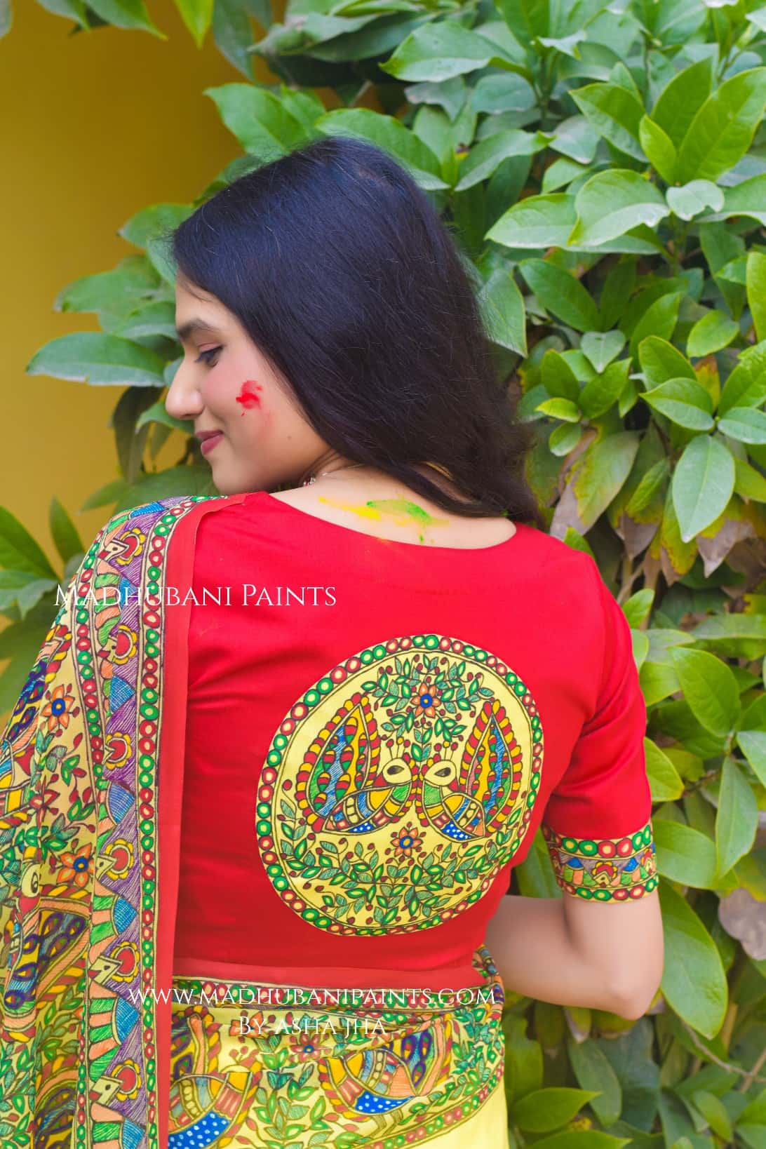 PHAGUA Handpainted Madhubani Georgette Blouse — image 2 of 4