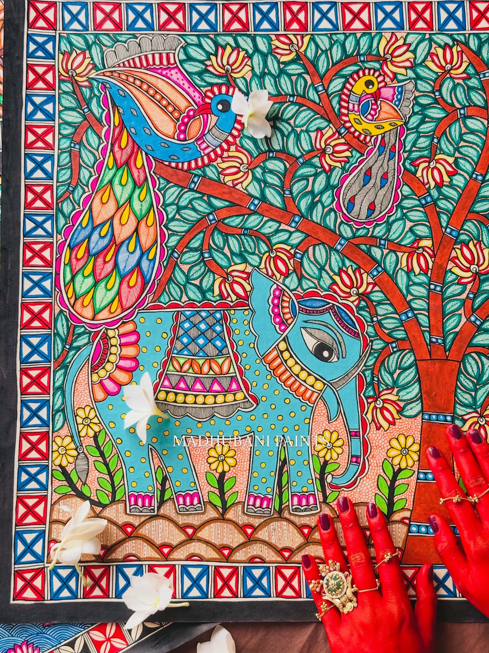 The Mithila Elephant Wall Hanging — image 2 of 2