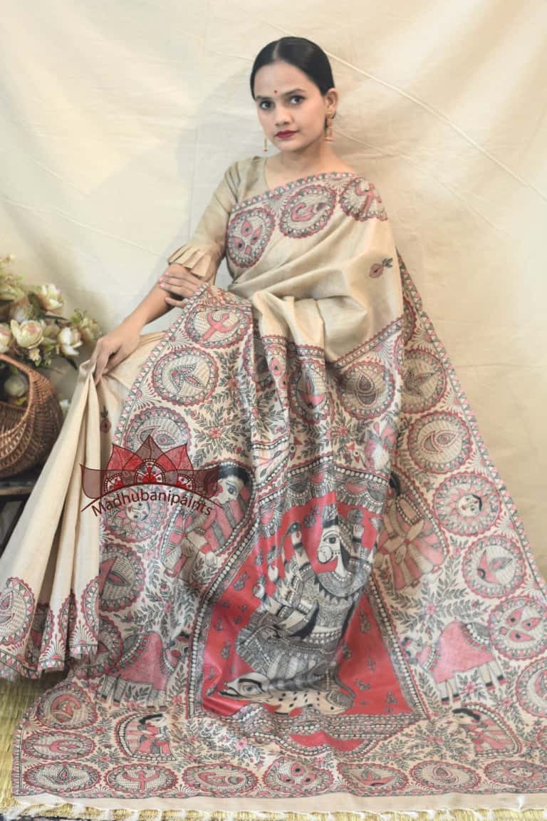 Maa Ambe Handpainted Durga Saree — image 6 of 6
