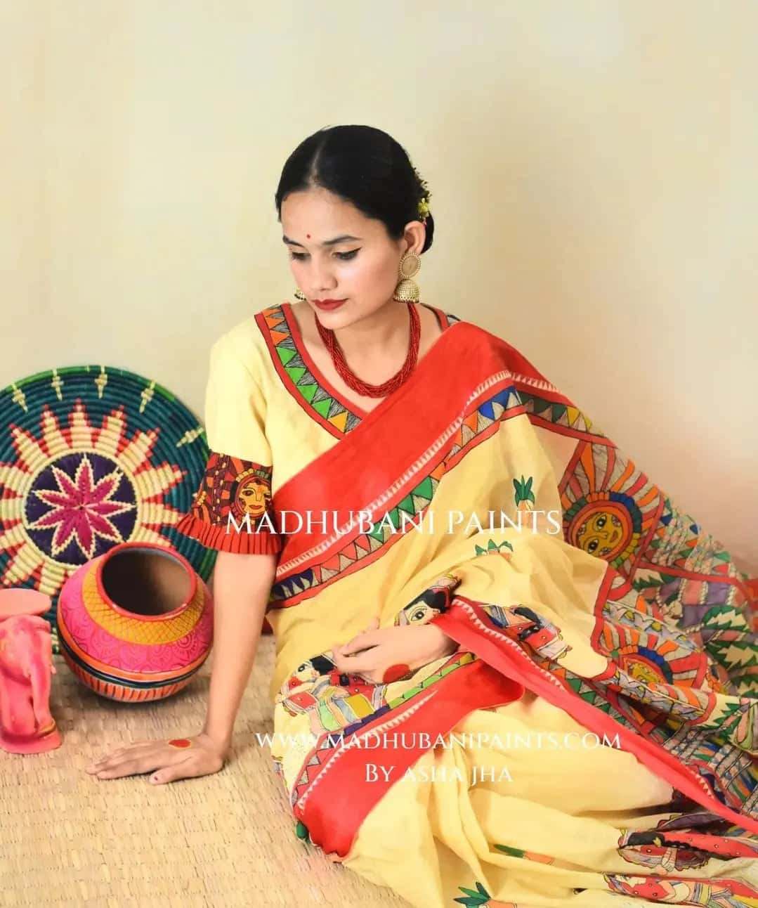 Chhath Puja Hand painted Cotton Blouse — image 4 of 5