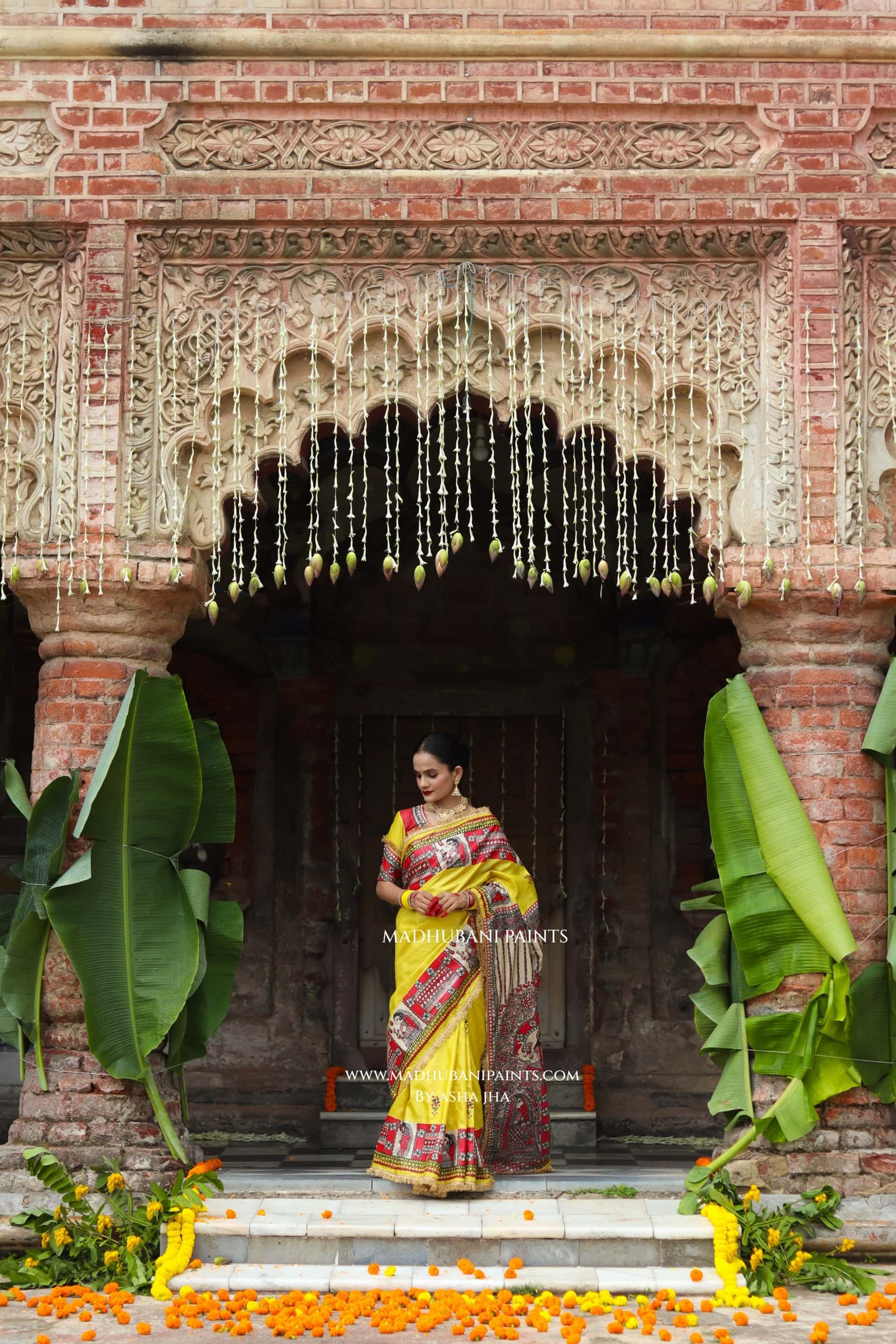 TARA Handpainted Tussar Silk Madhubani Saree Blouse Set — image 10 of 12