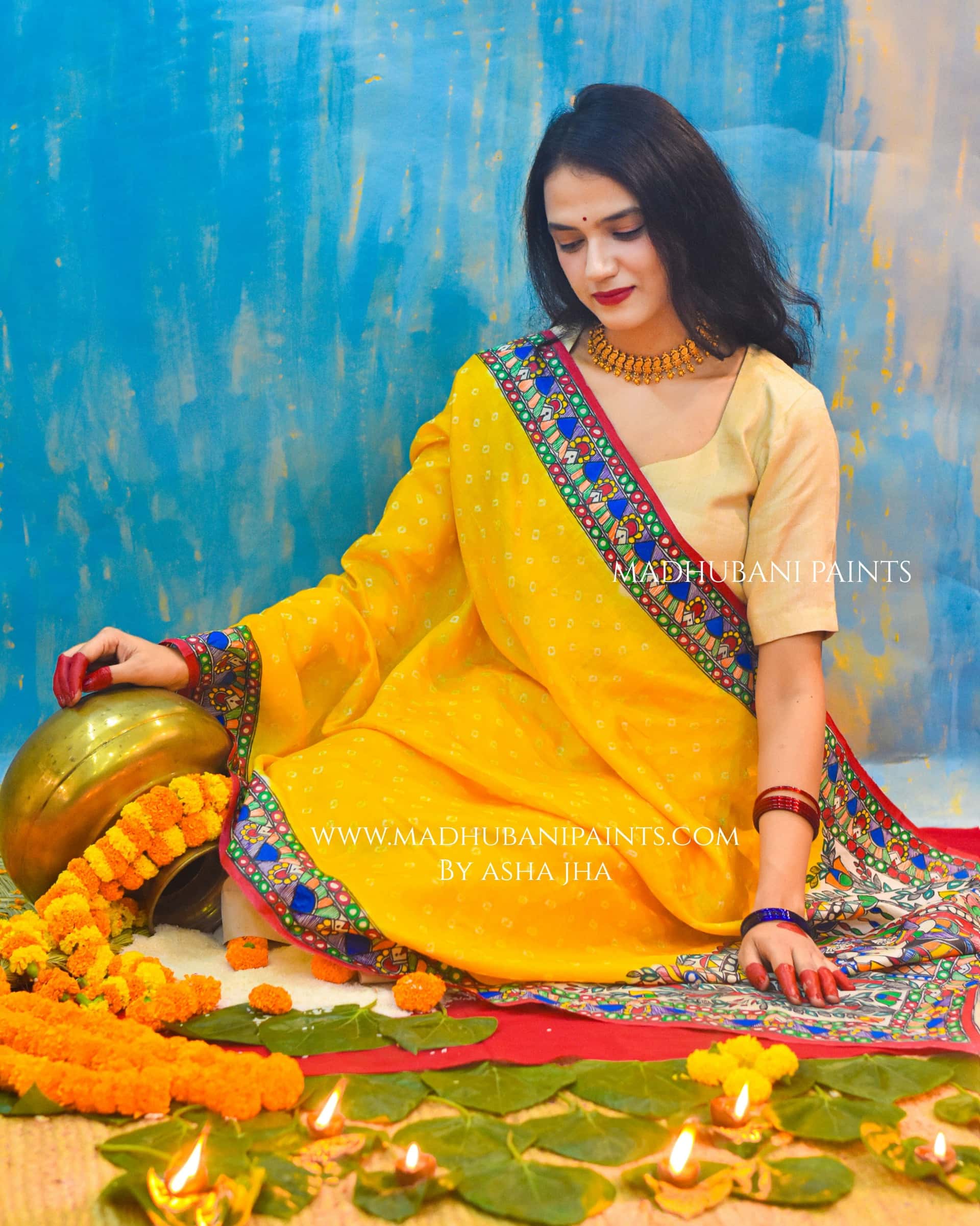 Sunehri Krishnapriya Bandhini Dupatta — image 2 of 5