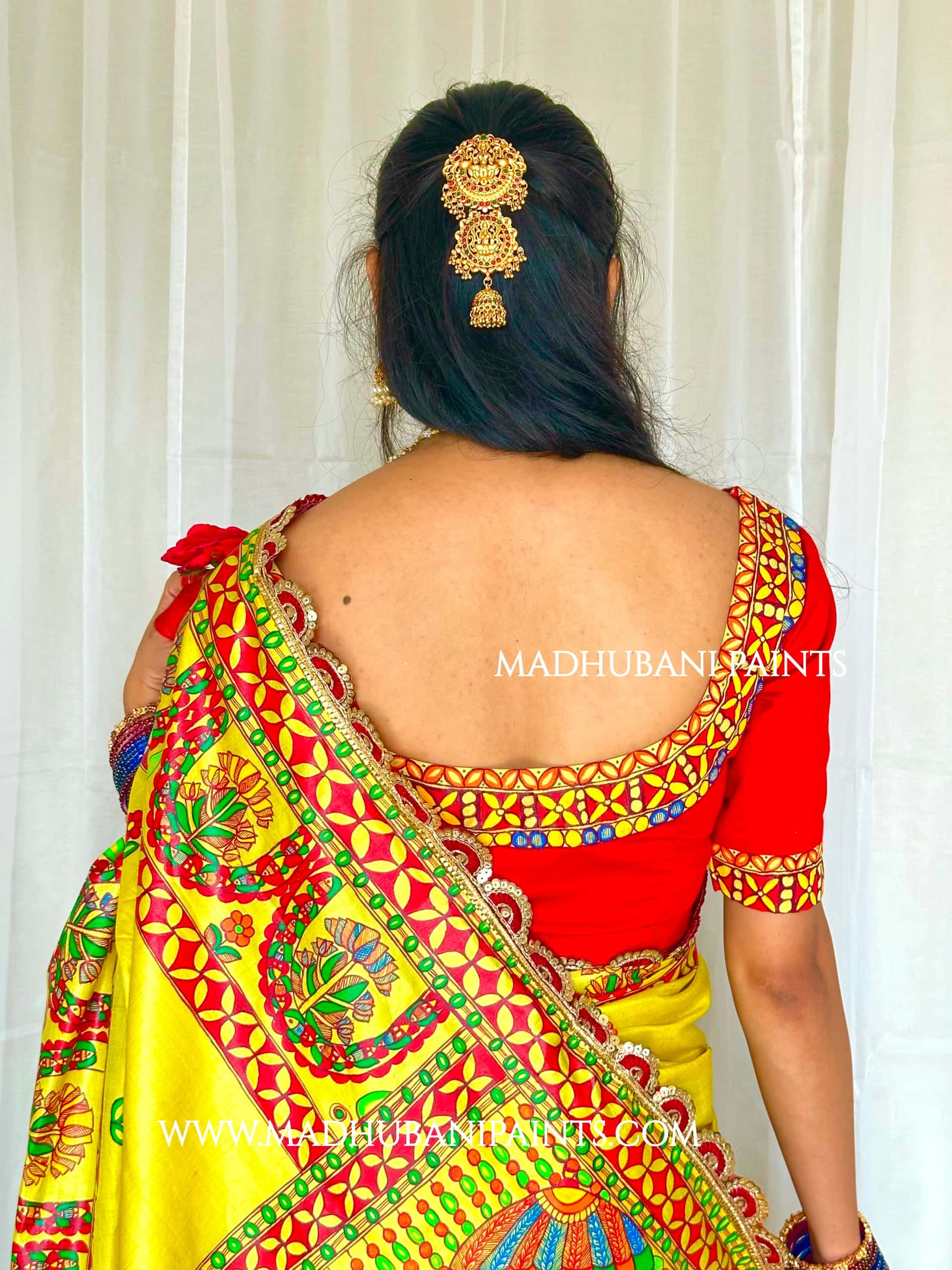 UPNAYAN Hand-painted Madhubani Tussar Silk Saree — image 7 of 8